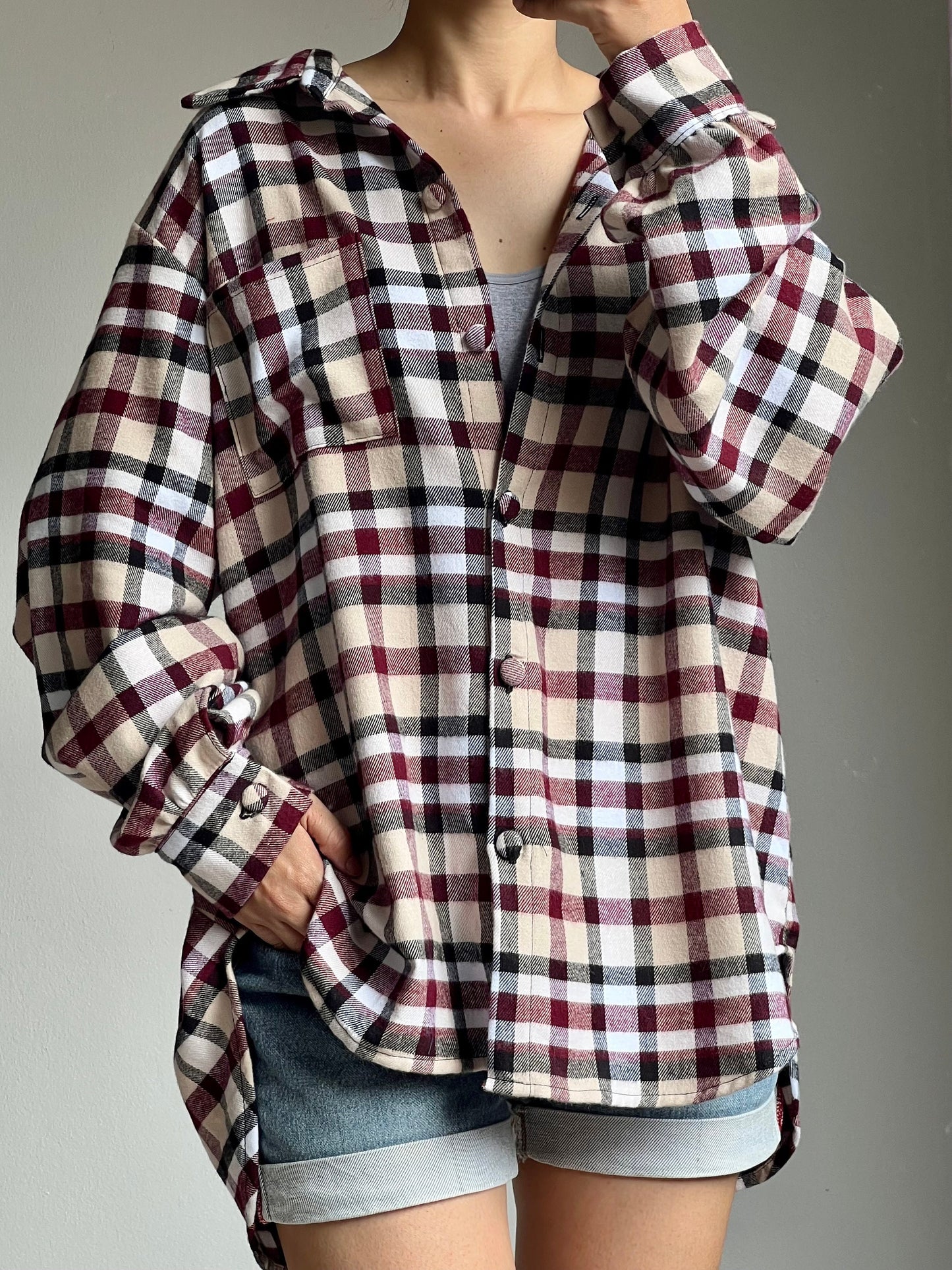 Plaid Women’s Top | Loose Fit Shirt | Flannel | Cotton