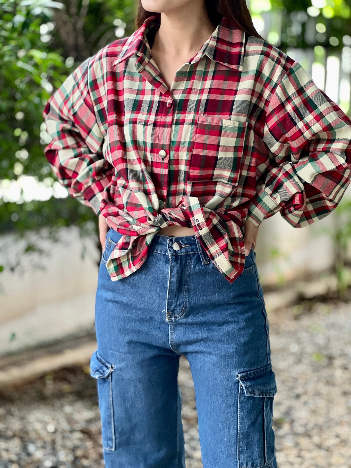 Plaid Women’s Top | Loose Fit Shirt | Flannel | Cotton