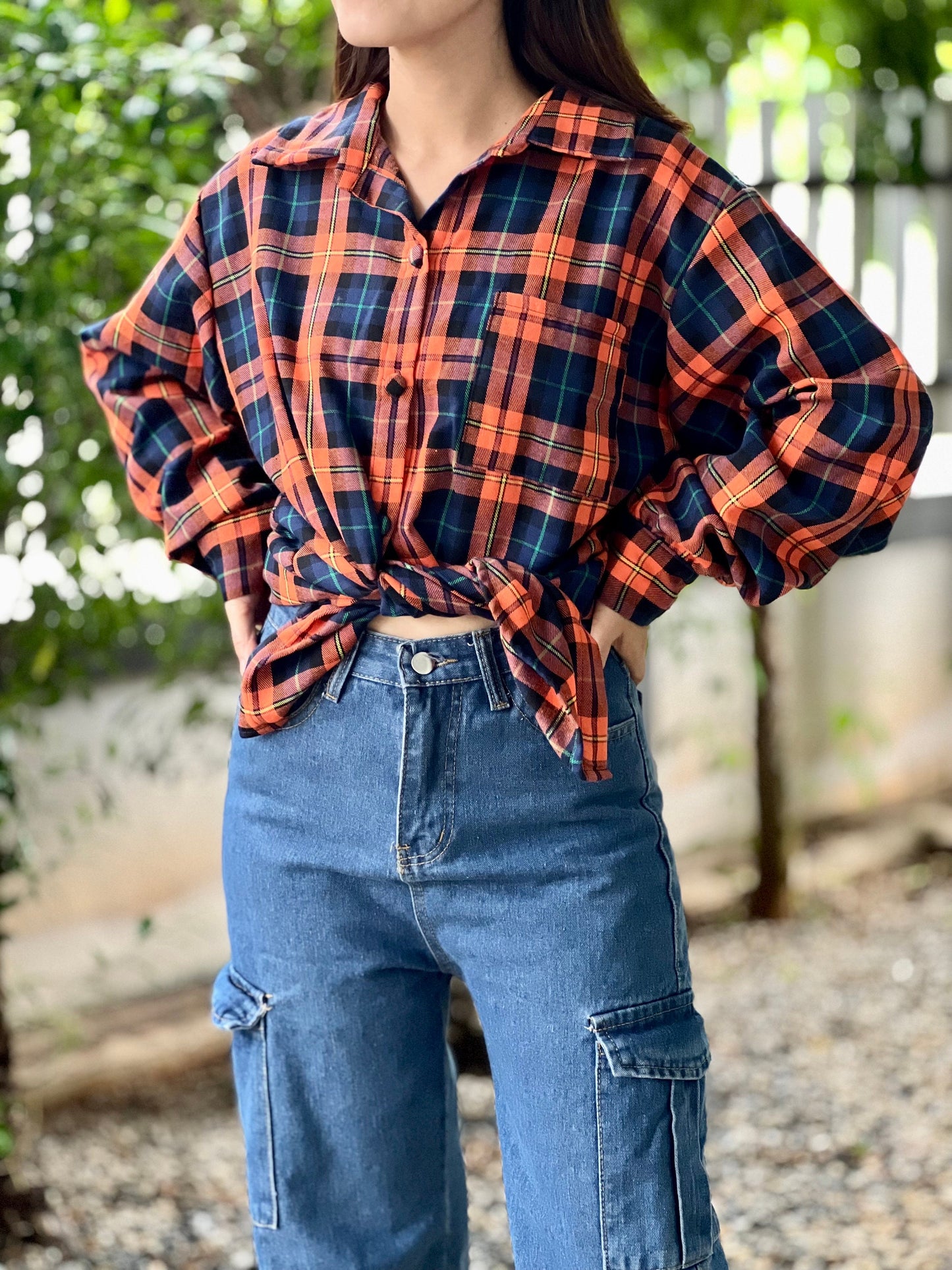 Plaid Women’s Top | Loose Fit Shirt | Flannel | Cotton
