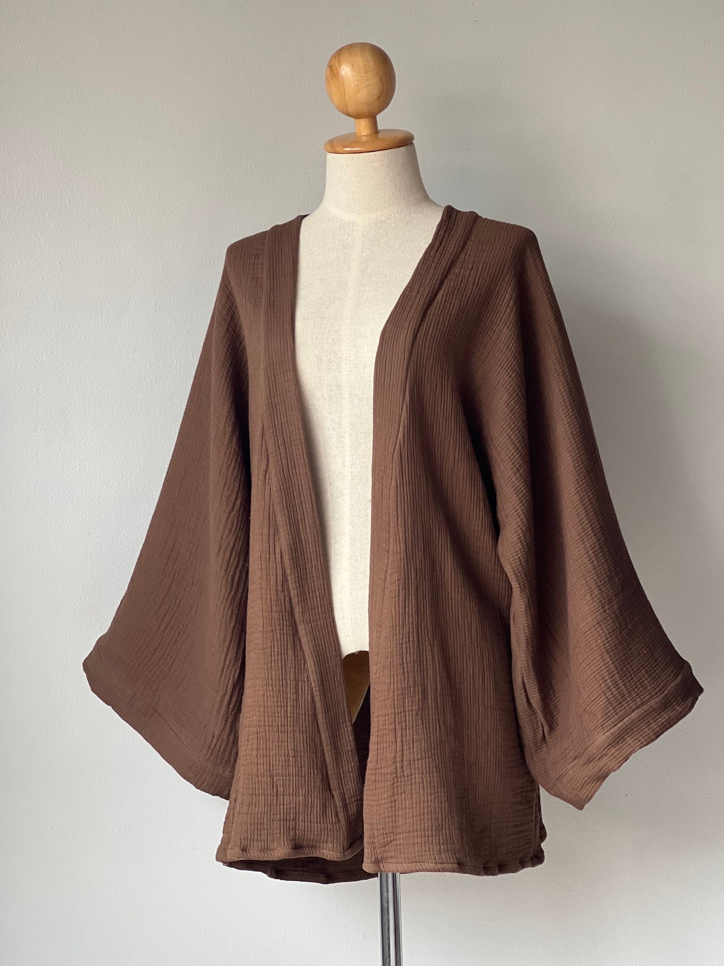 Triple Gauze Kimono | Muslin Kimono Jacket | Beach Cover Up | Morning Bathrobe | Muslin Coat | Cotton Wrap Robe | Bridesmaid Gift
