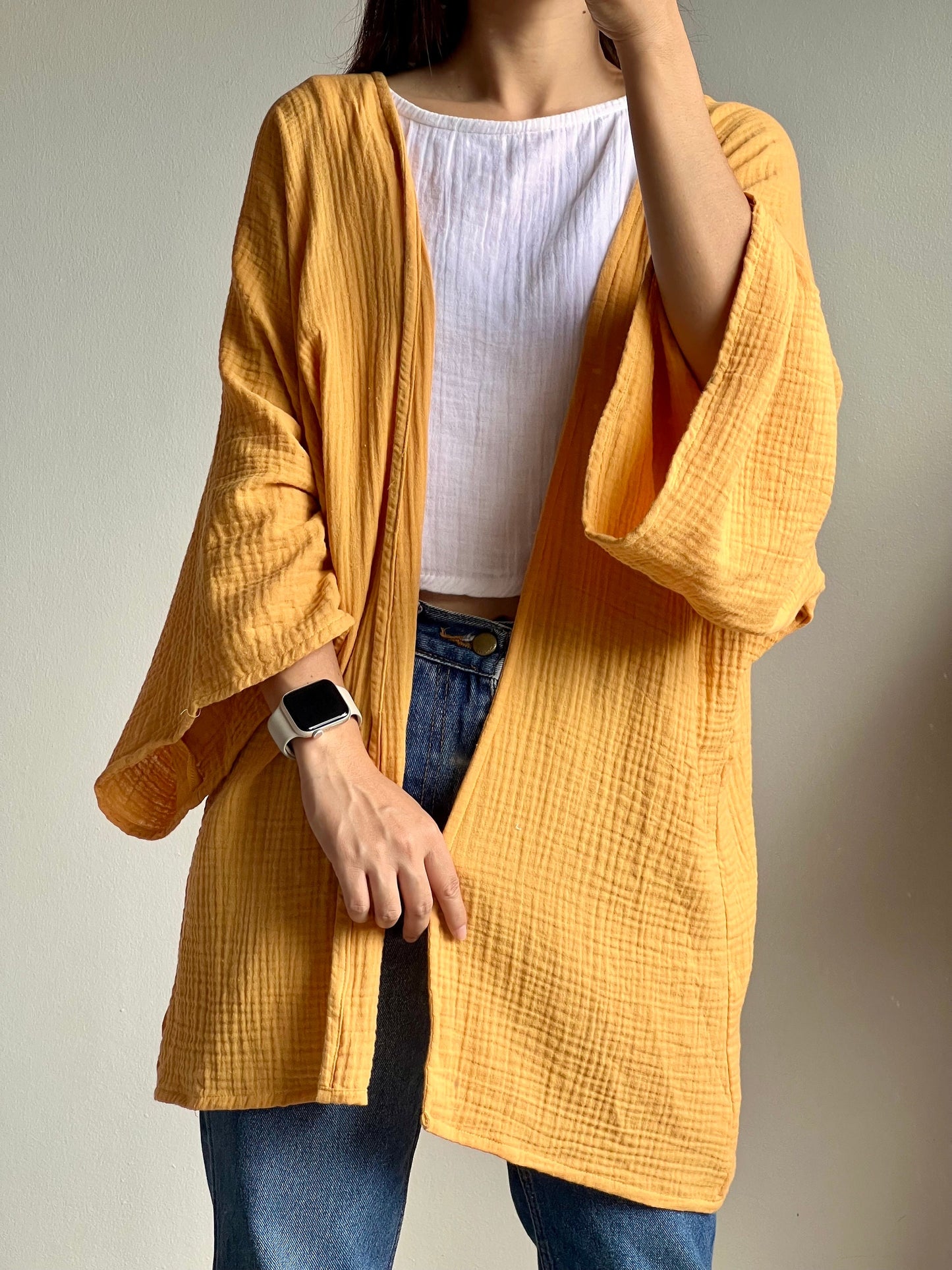 Muslin Double Gauze Cardigan Loose Cover Up