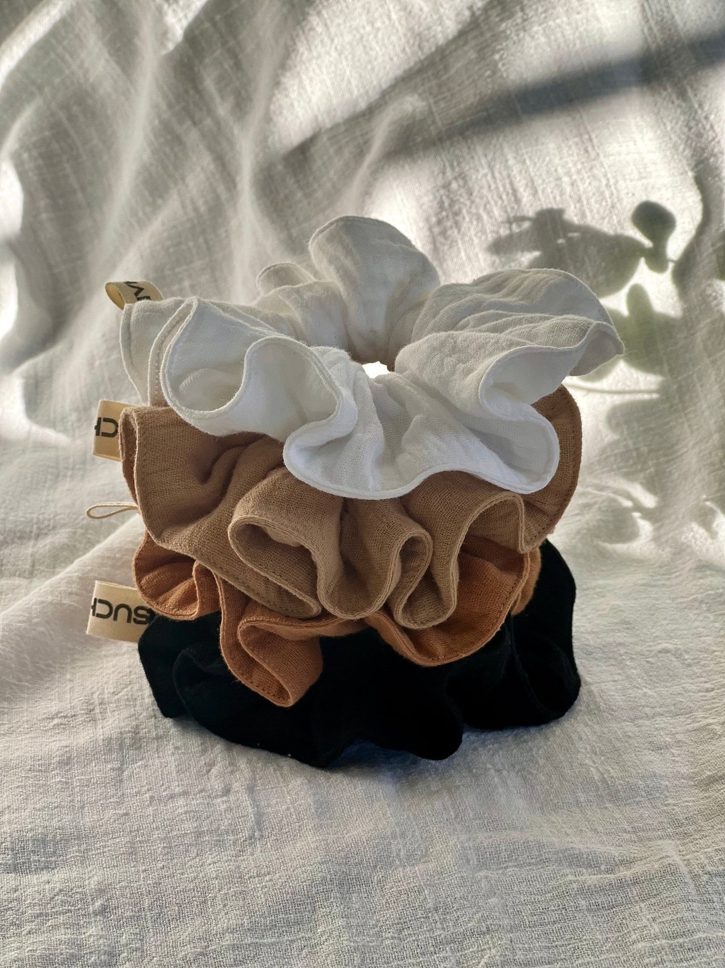 Set of 4 - Double Gauze Scrunchie/Spring Summer accessories /Muslin Scrunchie