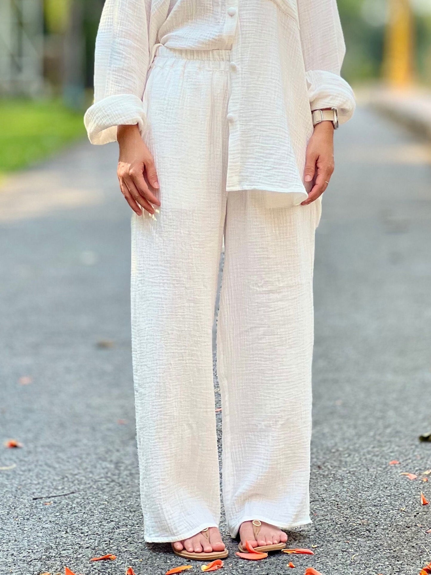 Womens Double Gauze Muslin Pants - Loungeware