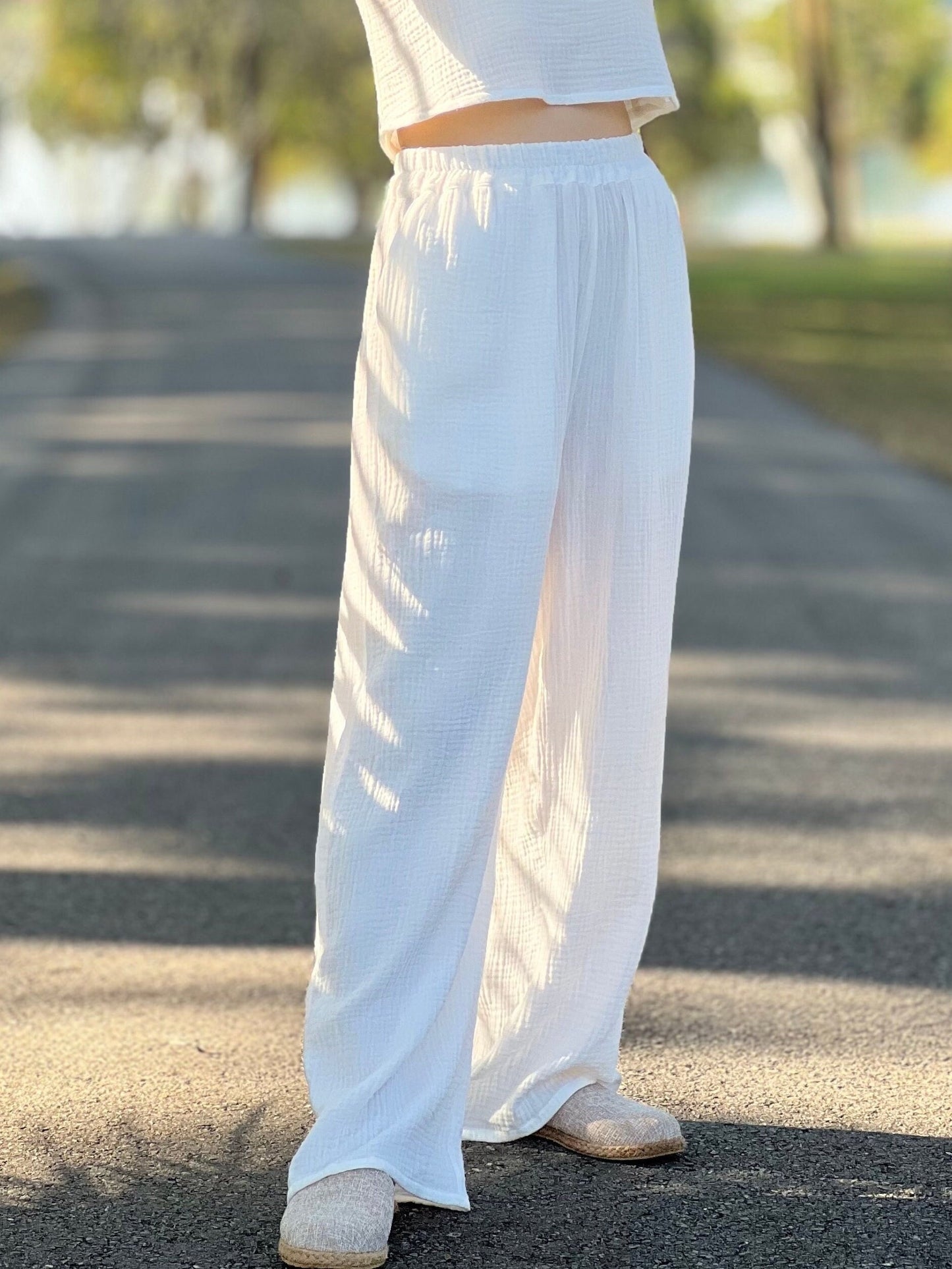 Womens Double Gauze Muslin Pants - Loungeware