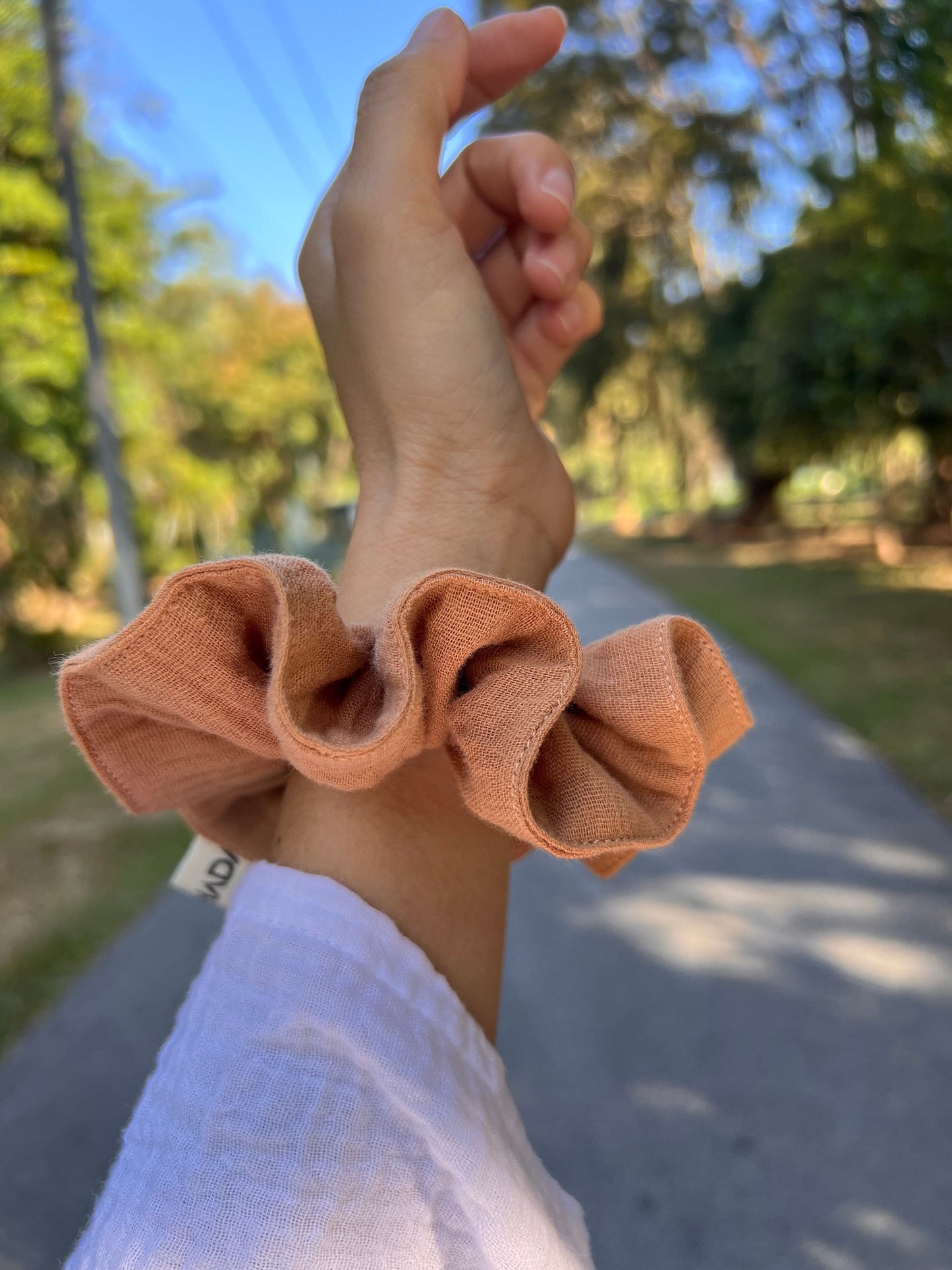Set of 4 - Double Gauze Scrunchie/Spring Summer accessories /Muslin Scrunchie