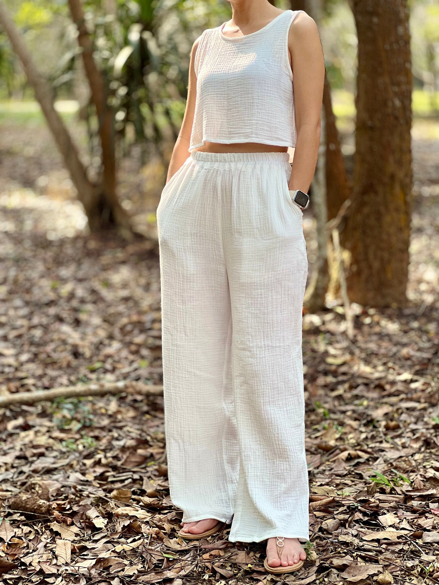 Womens Double Gauze Muslin Pants - Loungeware