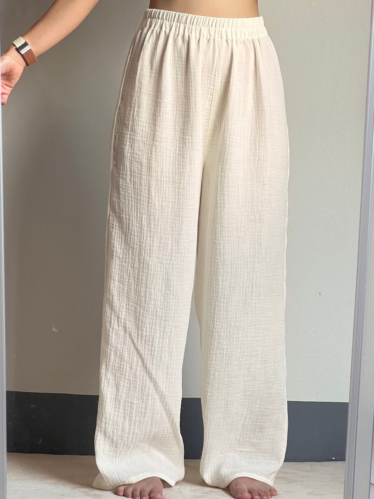 Womens Double Gauze Muslin Pants - Loungeware