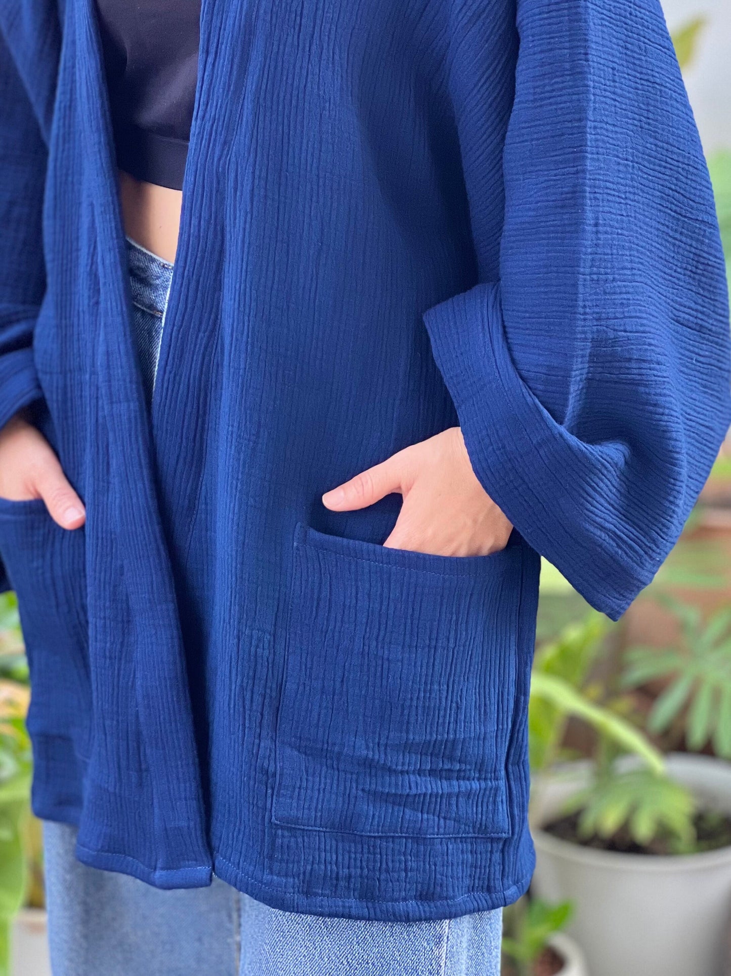 Triple Gauze Kimono | Muslin Kimono Jacket | Beach Cover Up | Morning Bathrobe | Muslin Coat | Cotton Wrap Robe | Bridesmaid Gift