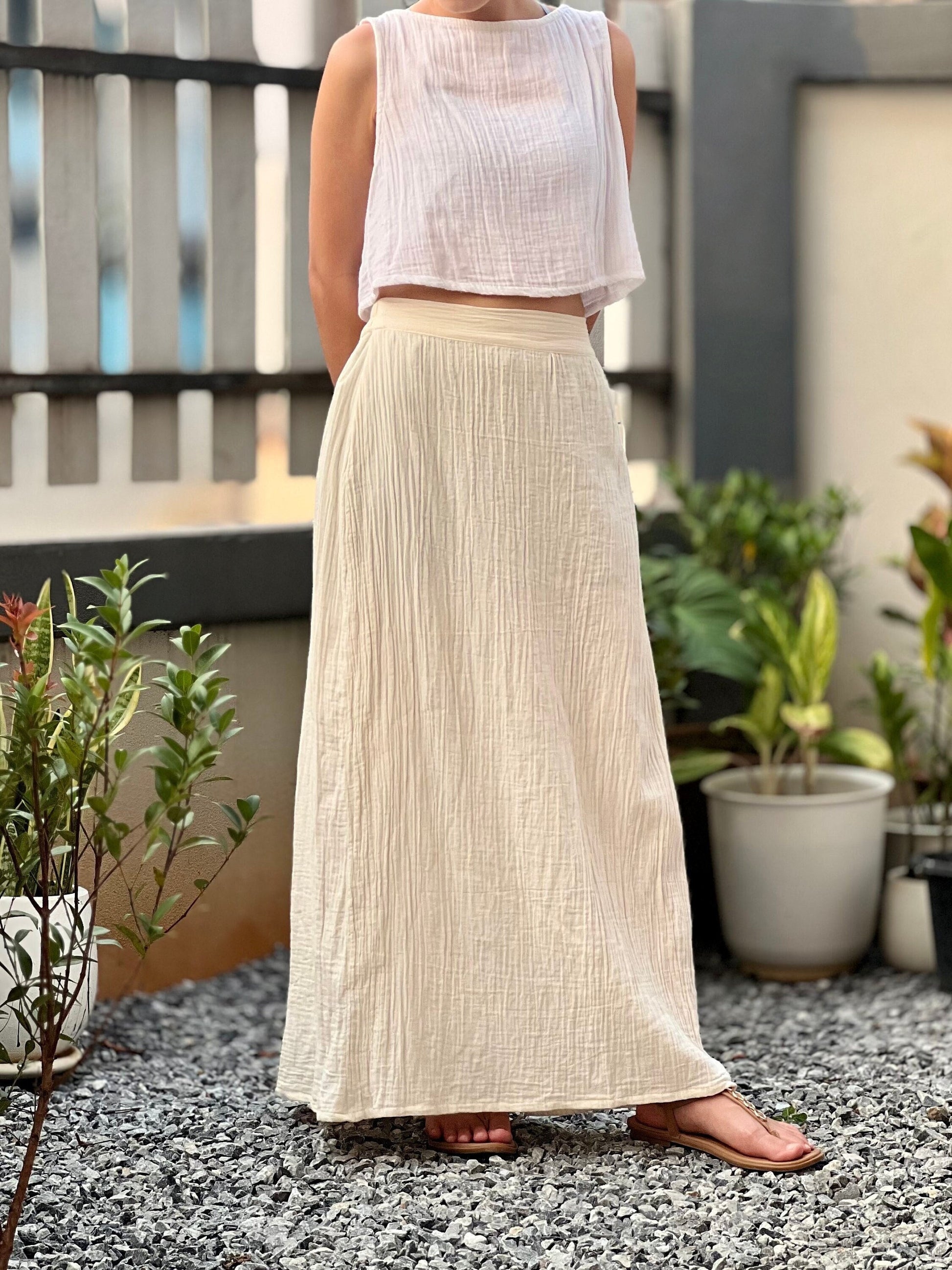 Muslin Double Gauze Long Skirt
