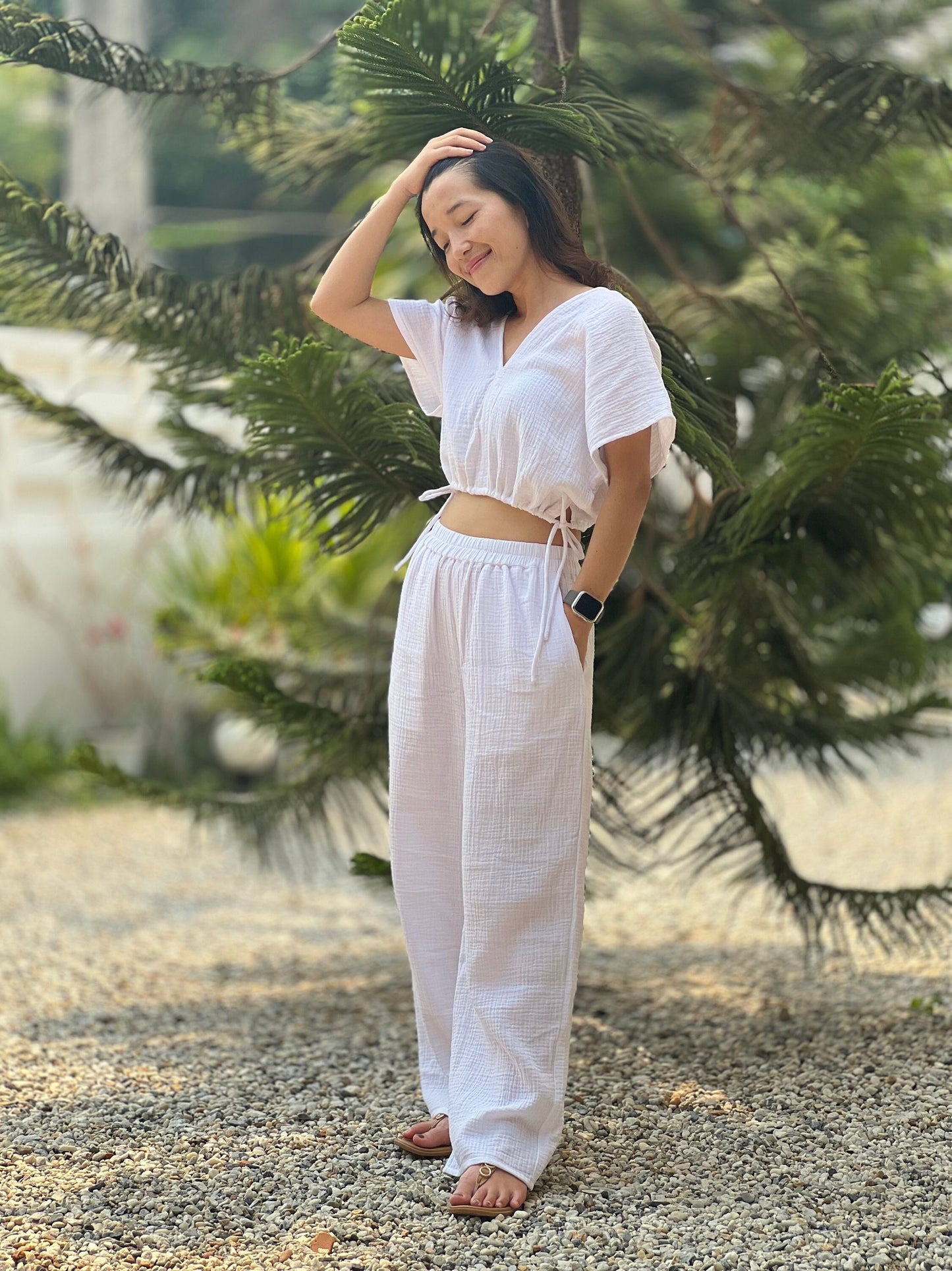 Womens Double Gauze Muslin Pants - Loungeware