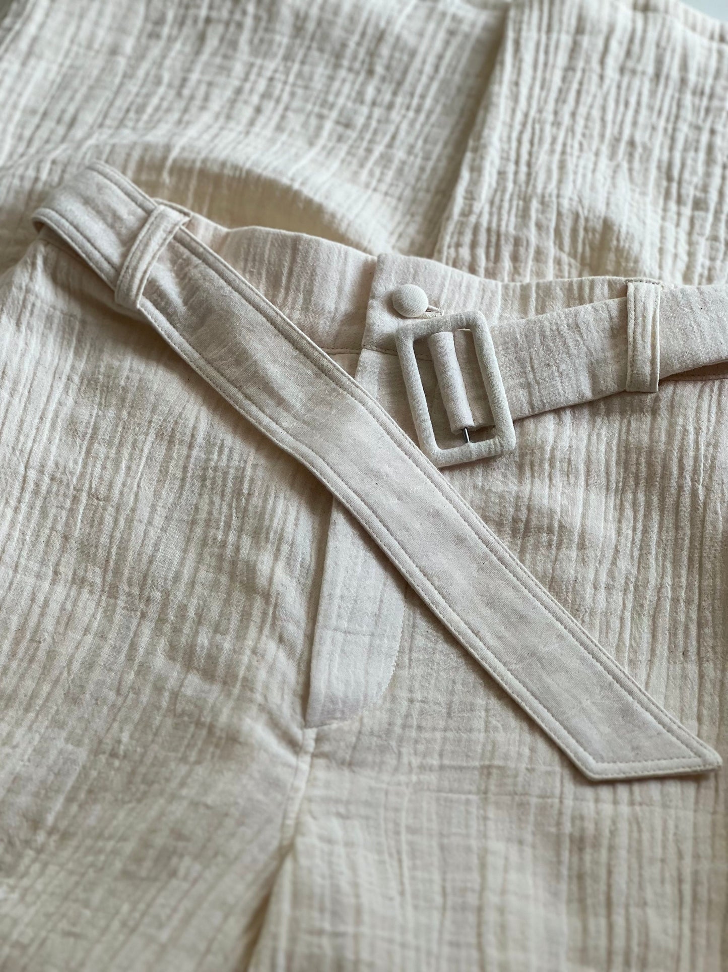 Gauze Muslin Pants | Cotton Pants | Womens Pants with Belt | Wide Leg Pants | Luxury Boho Pants | Muslin Maxi Pants | Loose Gauze Trousers