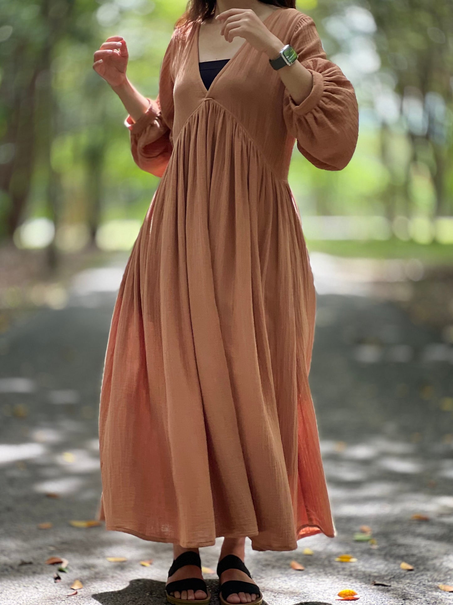 Double Gauze Dress | Cotton Cottagecore Long Dress