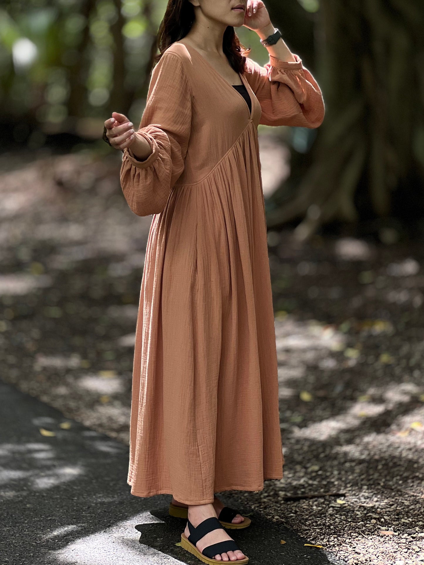 Double Gauze Dress | Cotton Cottagecore Long Dress