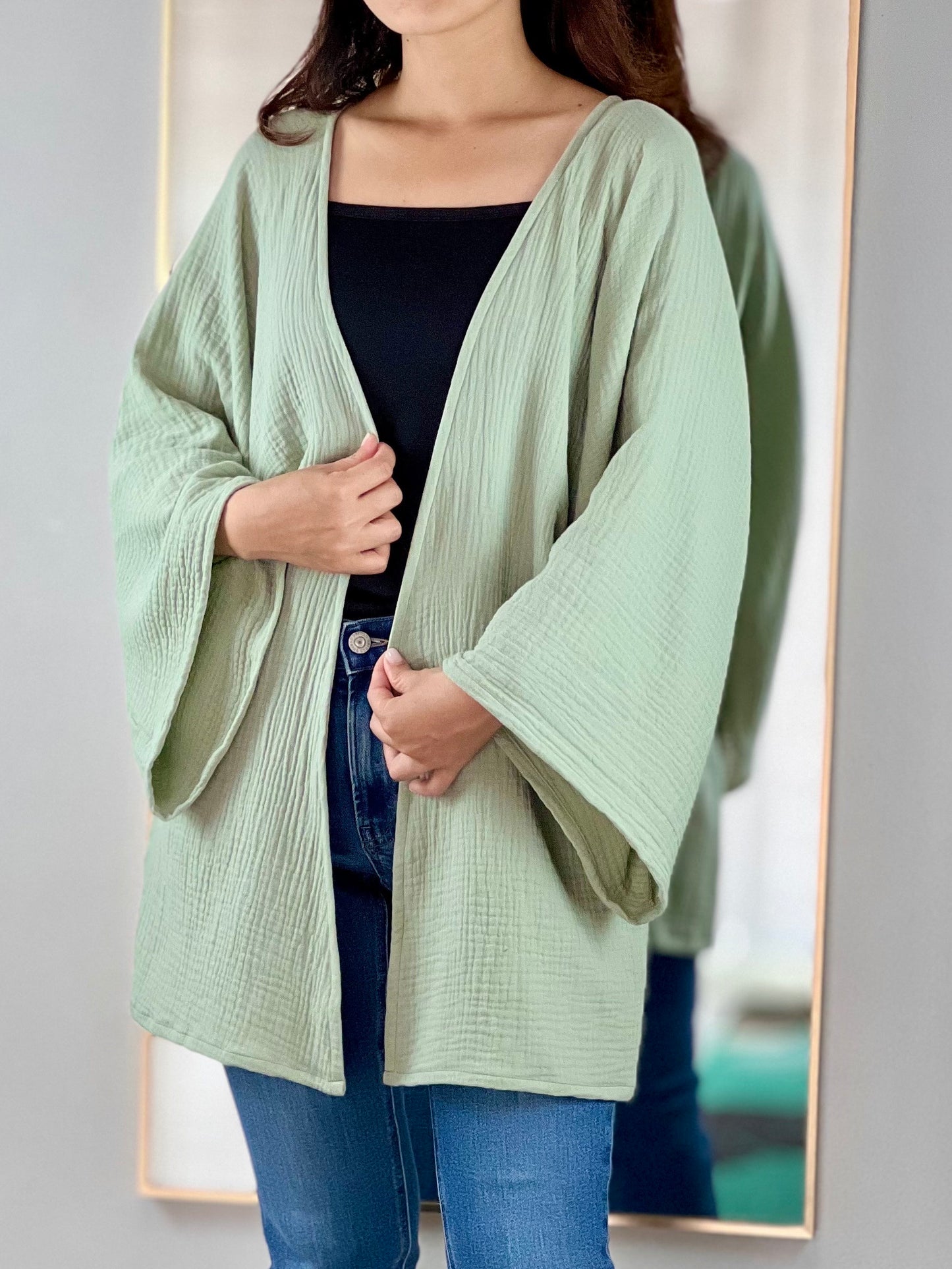 Muslin Double Gauze Cardigan Loose Cover Up