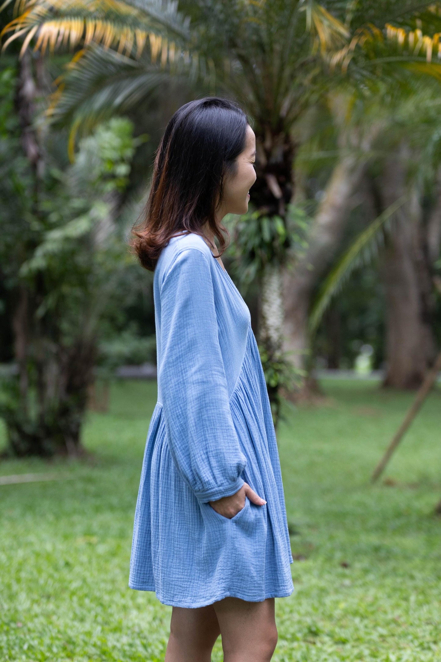 Muslin Double Gauze Dress | Cotton Cottagecore Short Dress