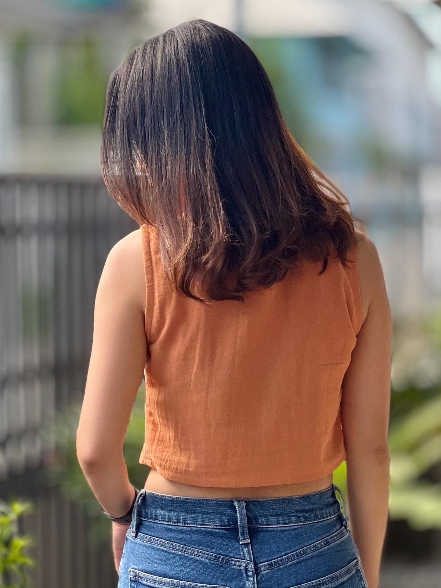 Cotton Sleeveless Crop Top Tank Blouse