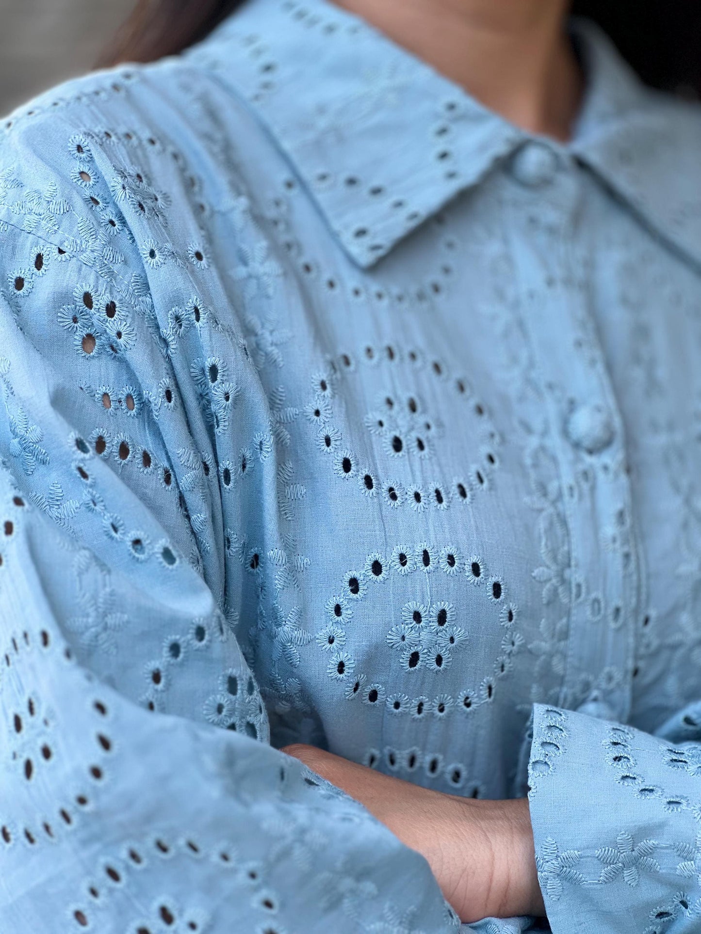 Embroidered Cotton Blouse | Cotton Loose Fit Shirt