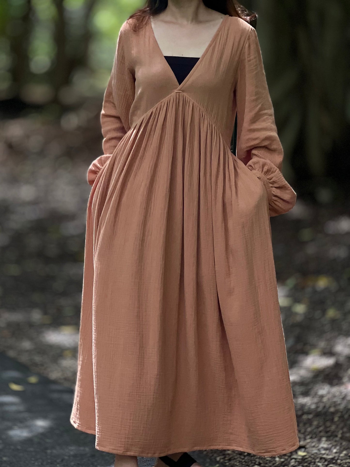 Double Gauze Dress | Cotton Cottagecore Long Dress
