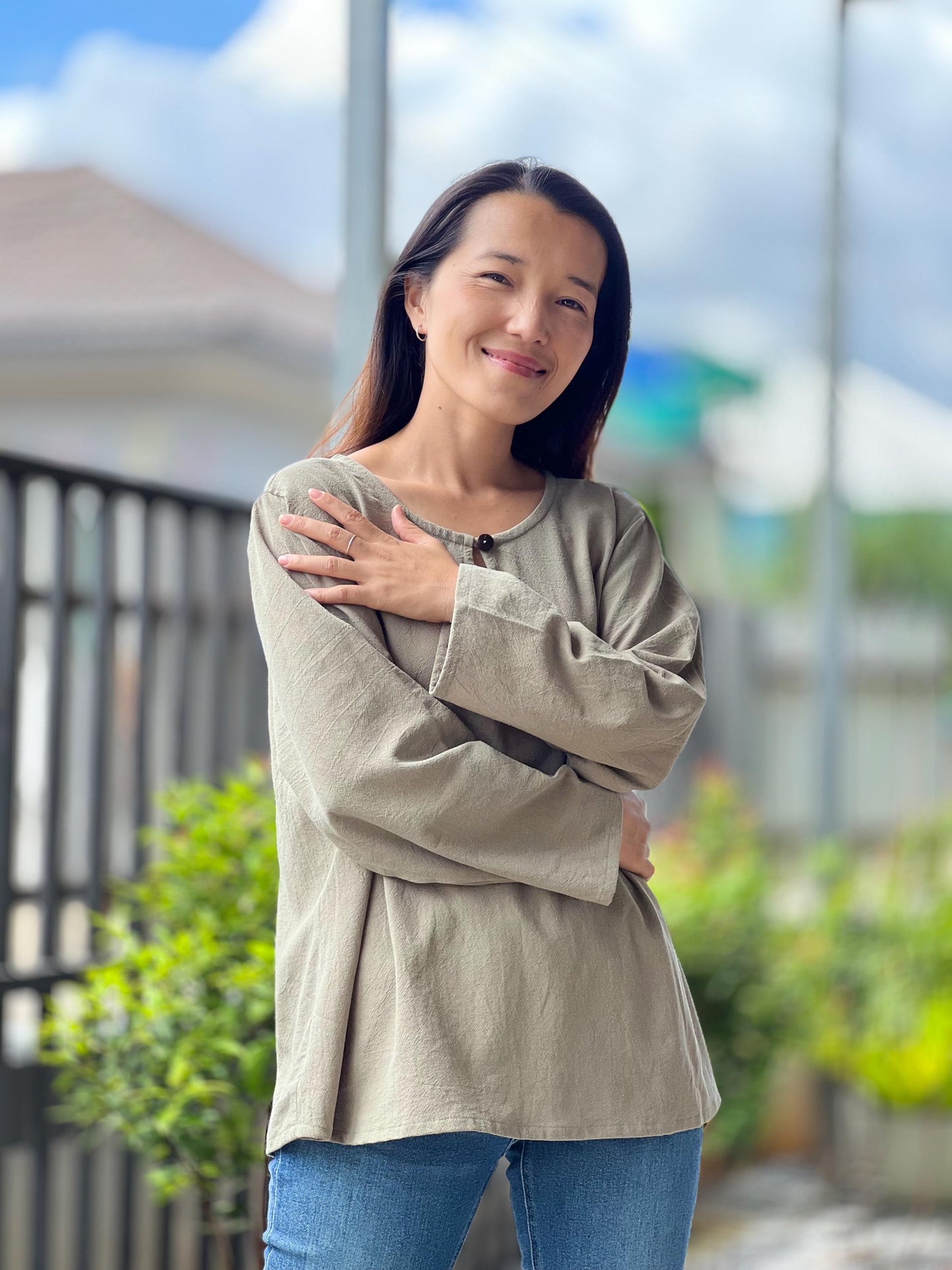 Cotton Pull Over Style Blouse