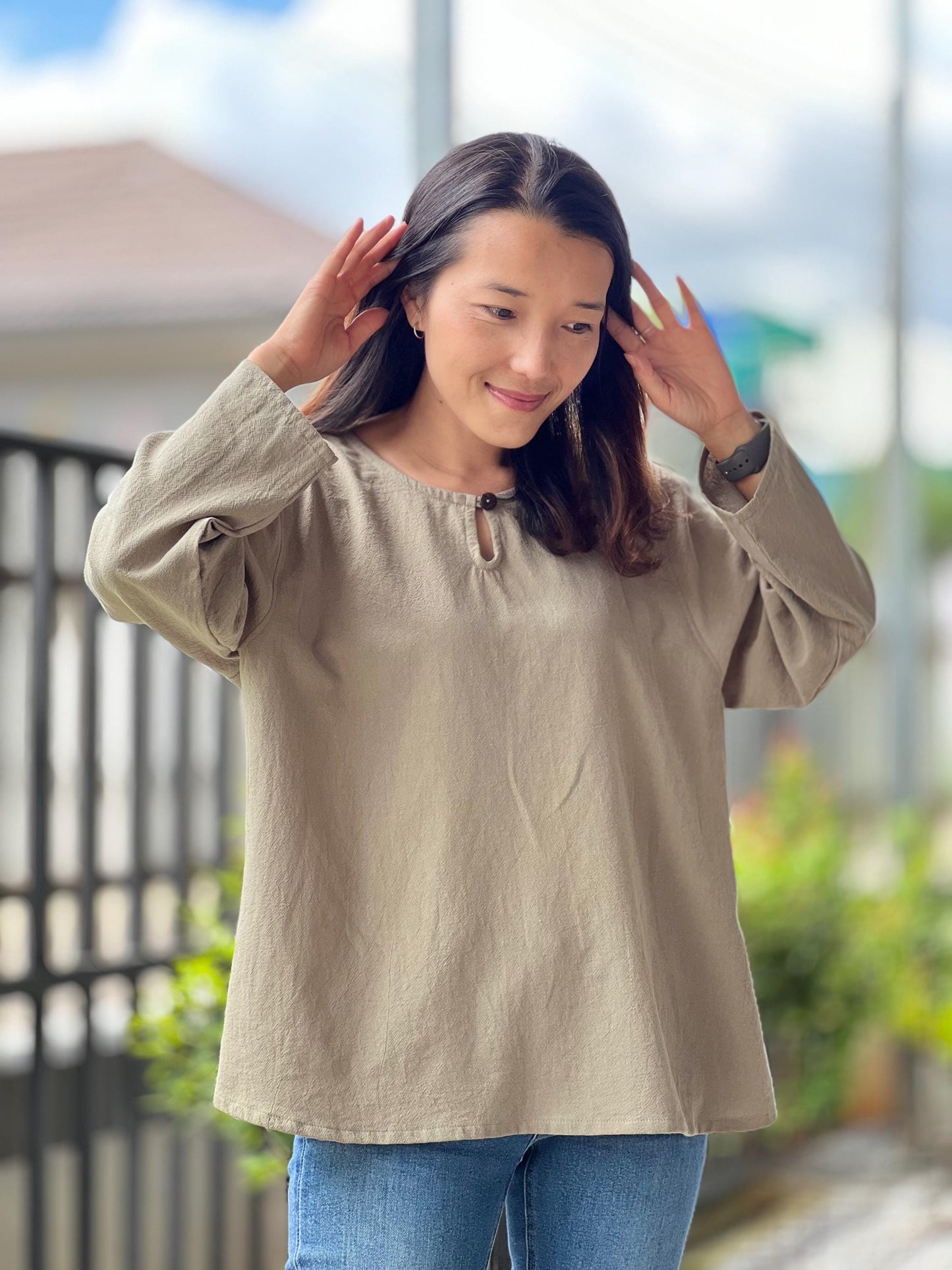 Cotton Pull Over Style Blouse