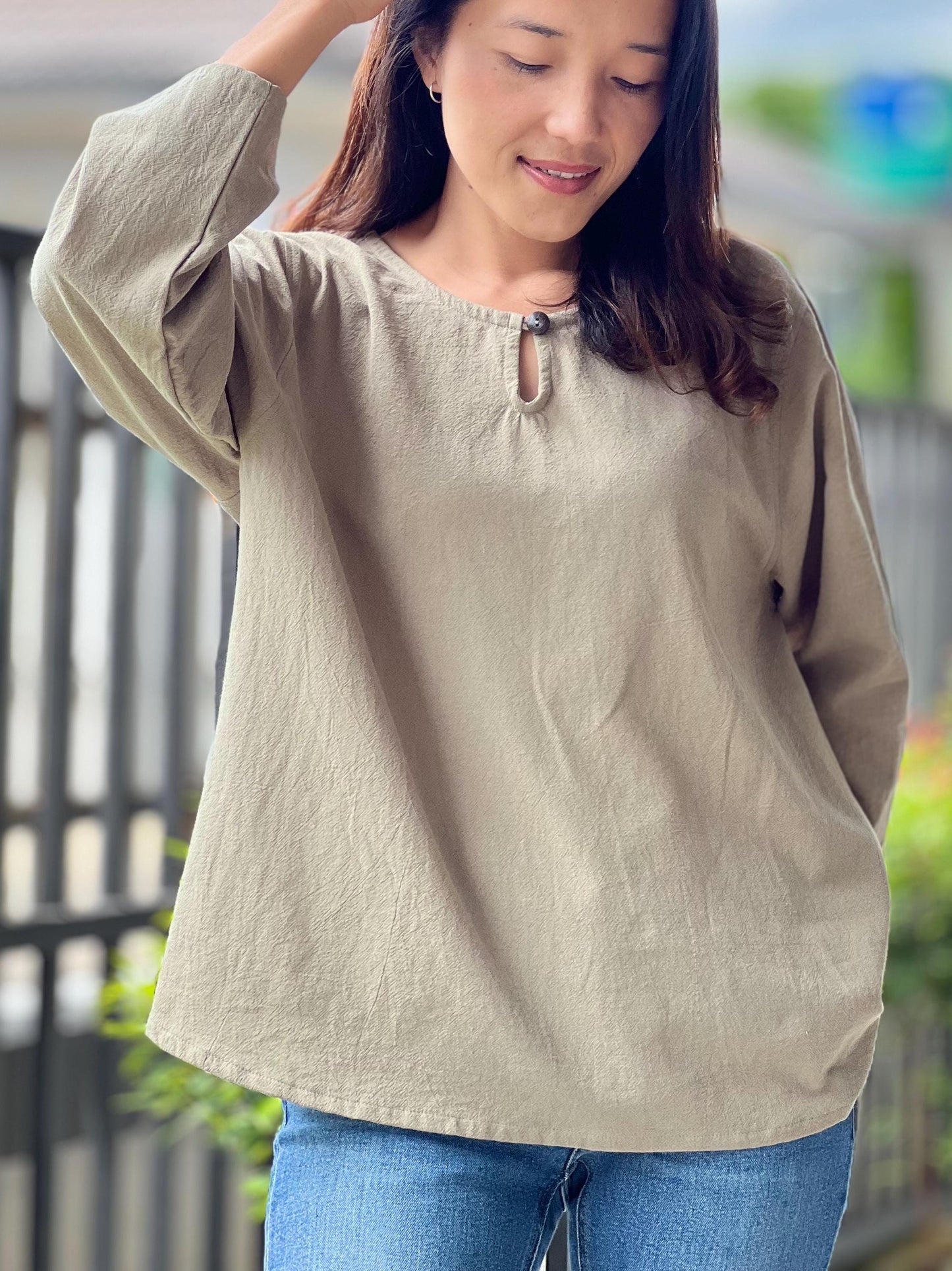 Cotton Pull Over Style Blouse