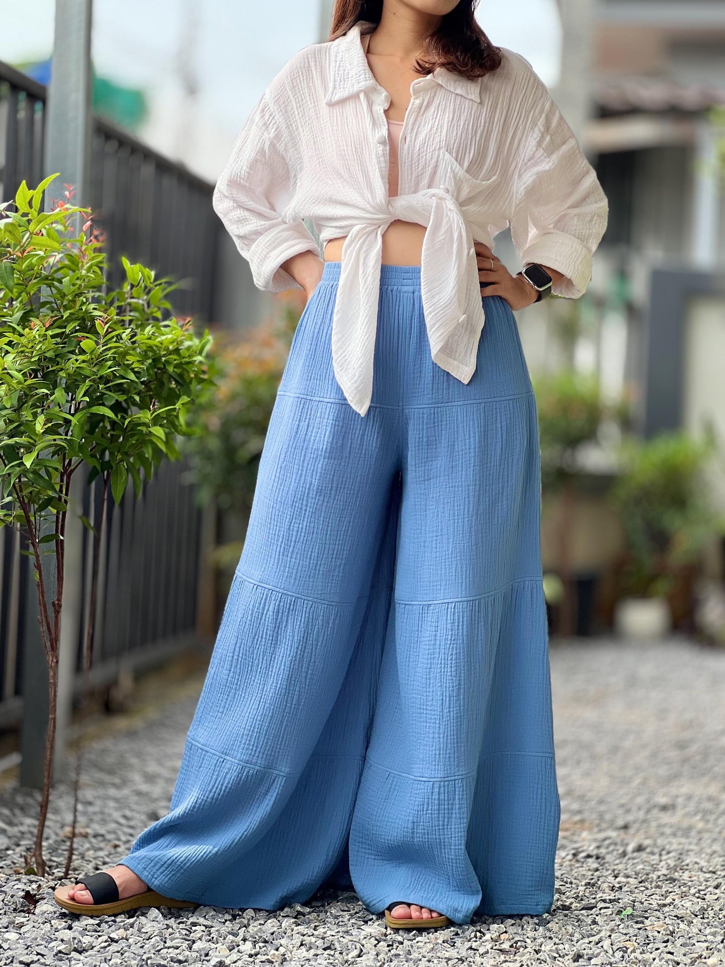 Womens Double Gauze Muslin Pants - Loungeware