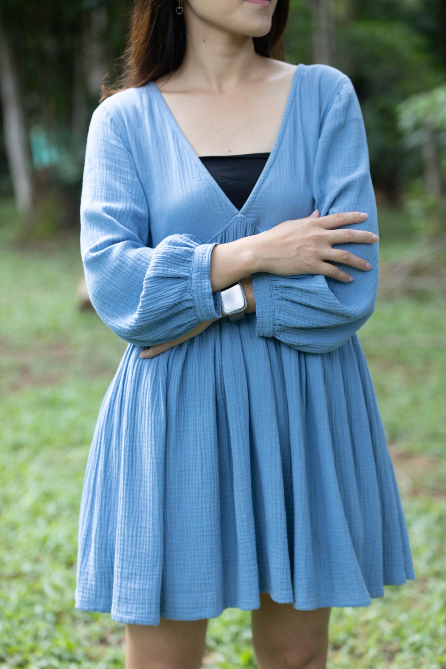 Muslin Double Gauze Dress | Cotton Cottagecore Short Dress