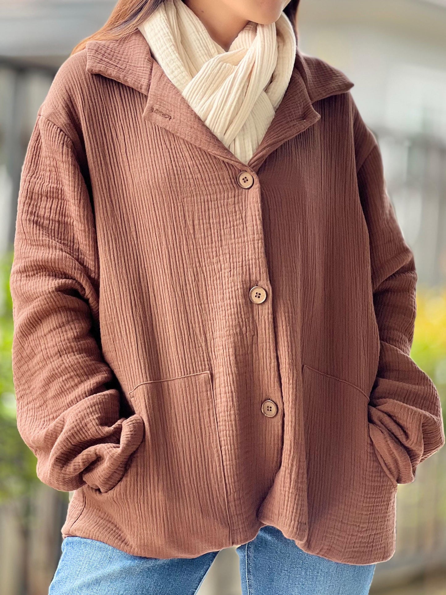 Muslin Hoodie | Triple Gauze Jacket | Resort Wear Outfit | Long Sleeve Top | Hooded Kimono Jacket | Cotton Muslin Shirt | Womens Loungewear