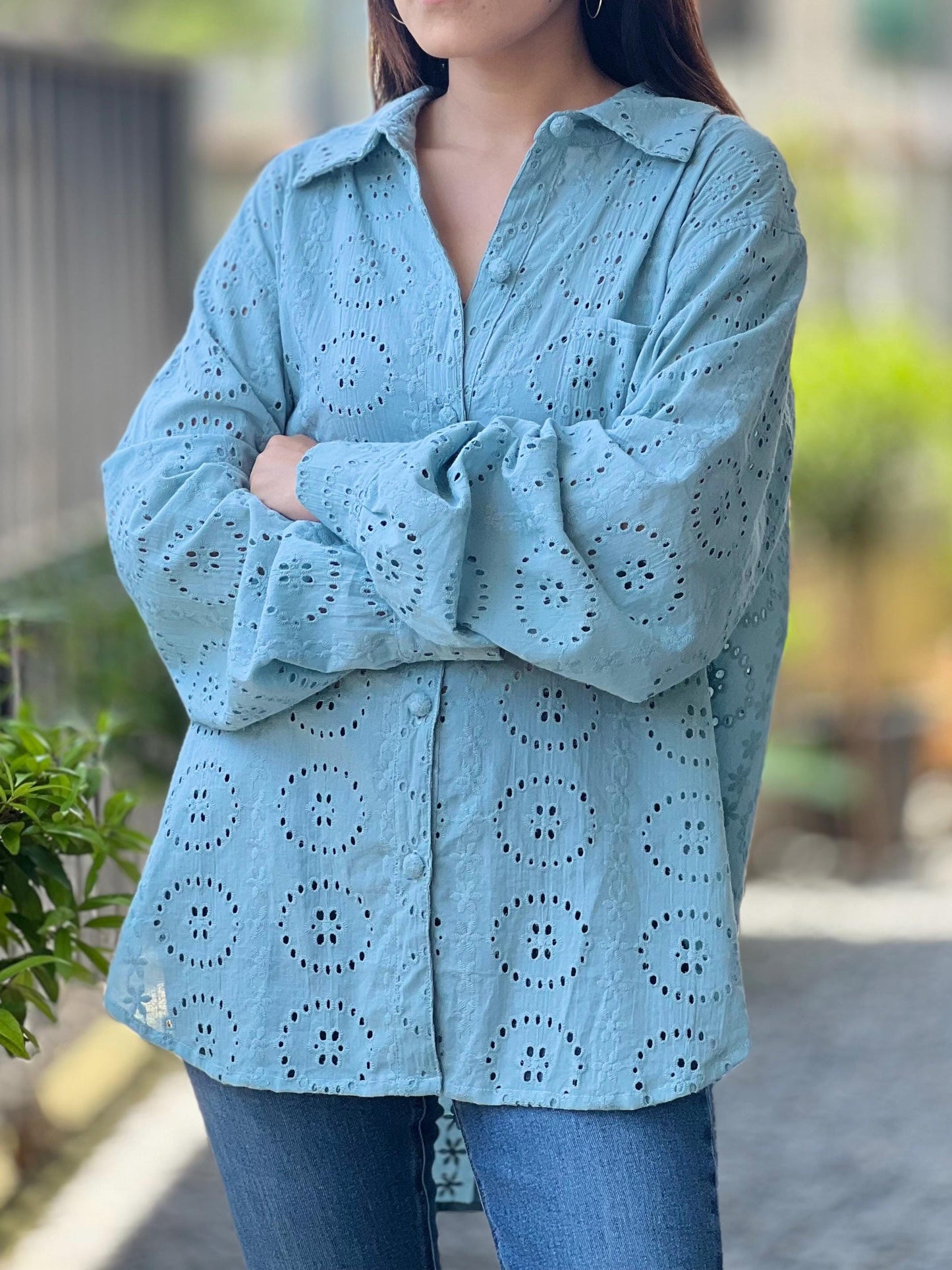 Embroidered Cotton Blouse | Cotton Loose Fit Shirt