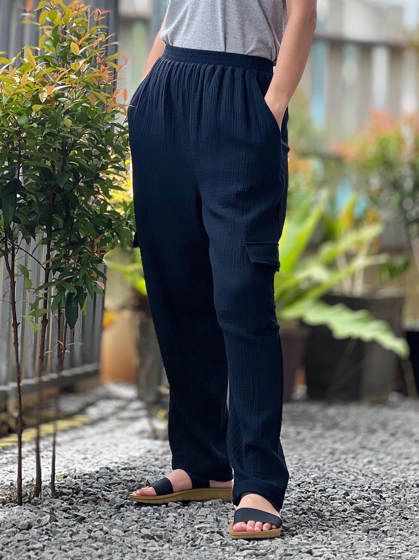 Womens Double Gauze Muslin Pants - Loungeware