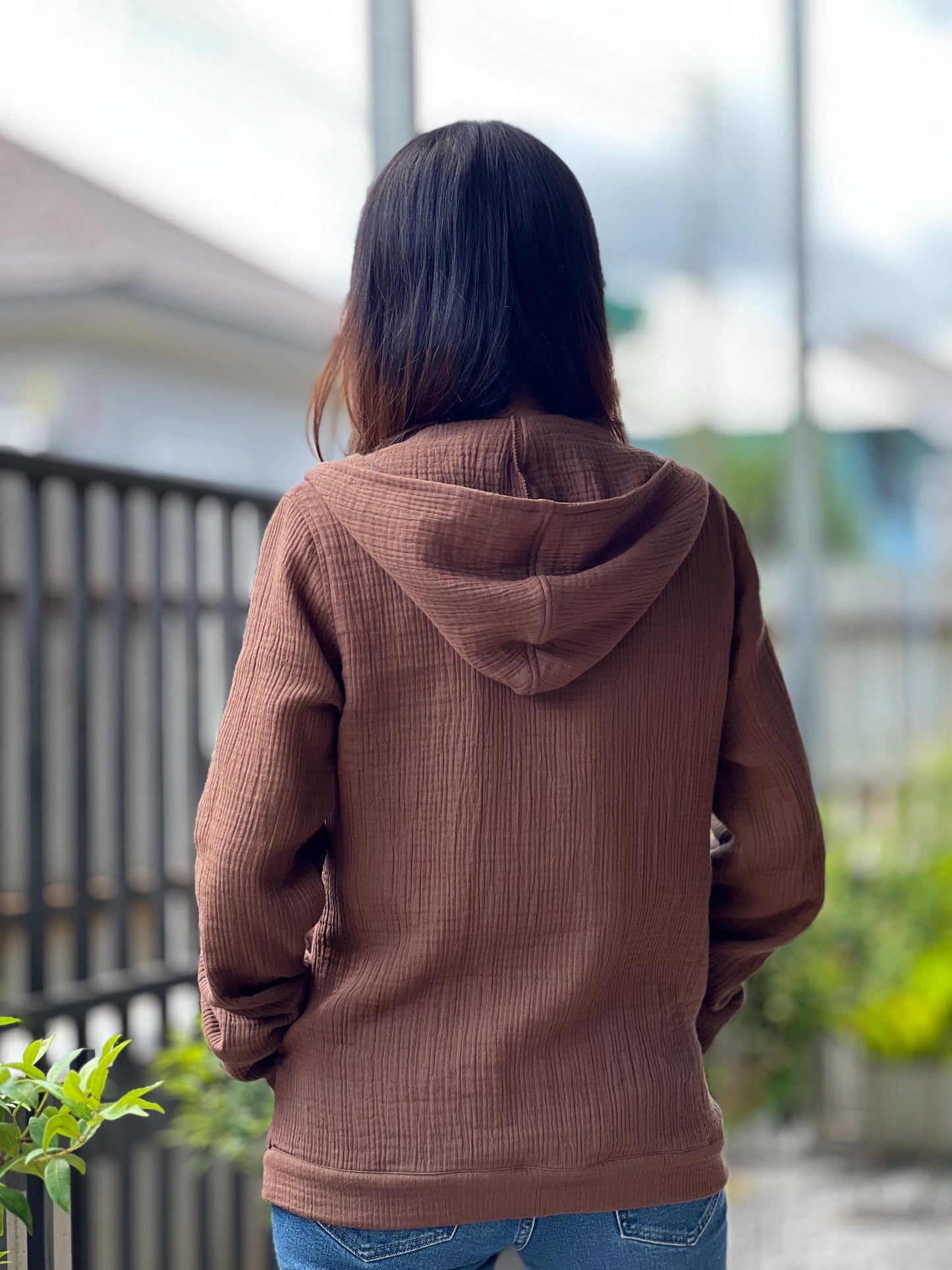 Muslin Hoodie | Triple Gauze Jacket | Resort Wear Outfit | Long Sleeve Top | Hooded Kimono Jacket | Cotton Muslin Shirt | Womens Loungewear