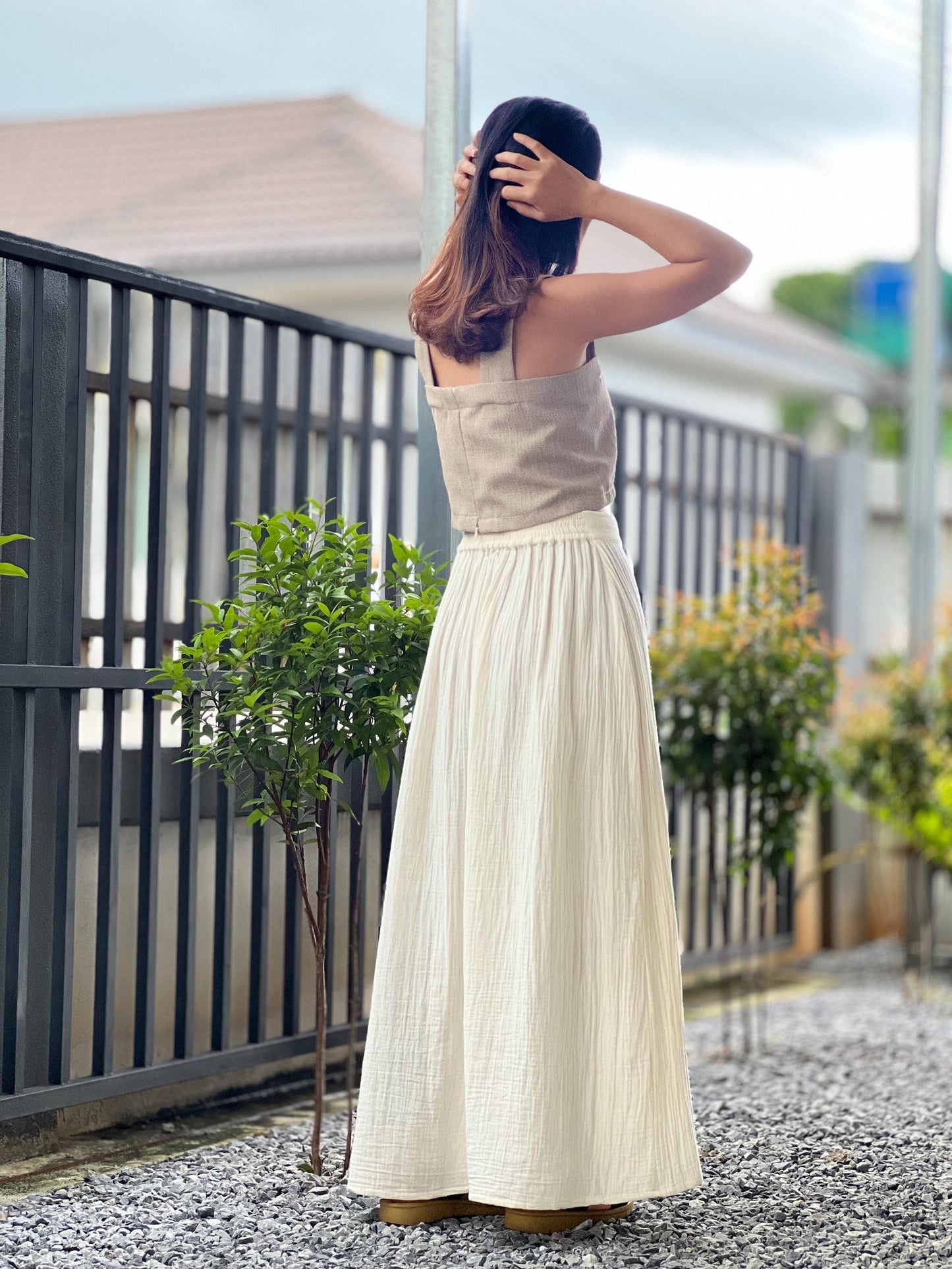 Double Gauze Long Skirt