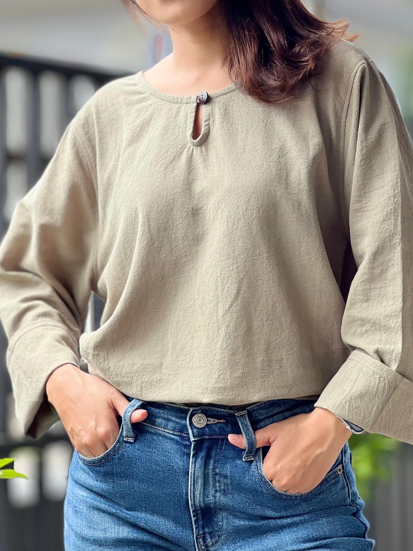 Cotton Pull Over Style Blouse
