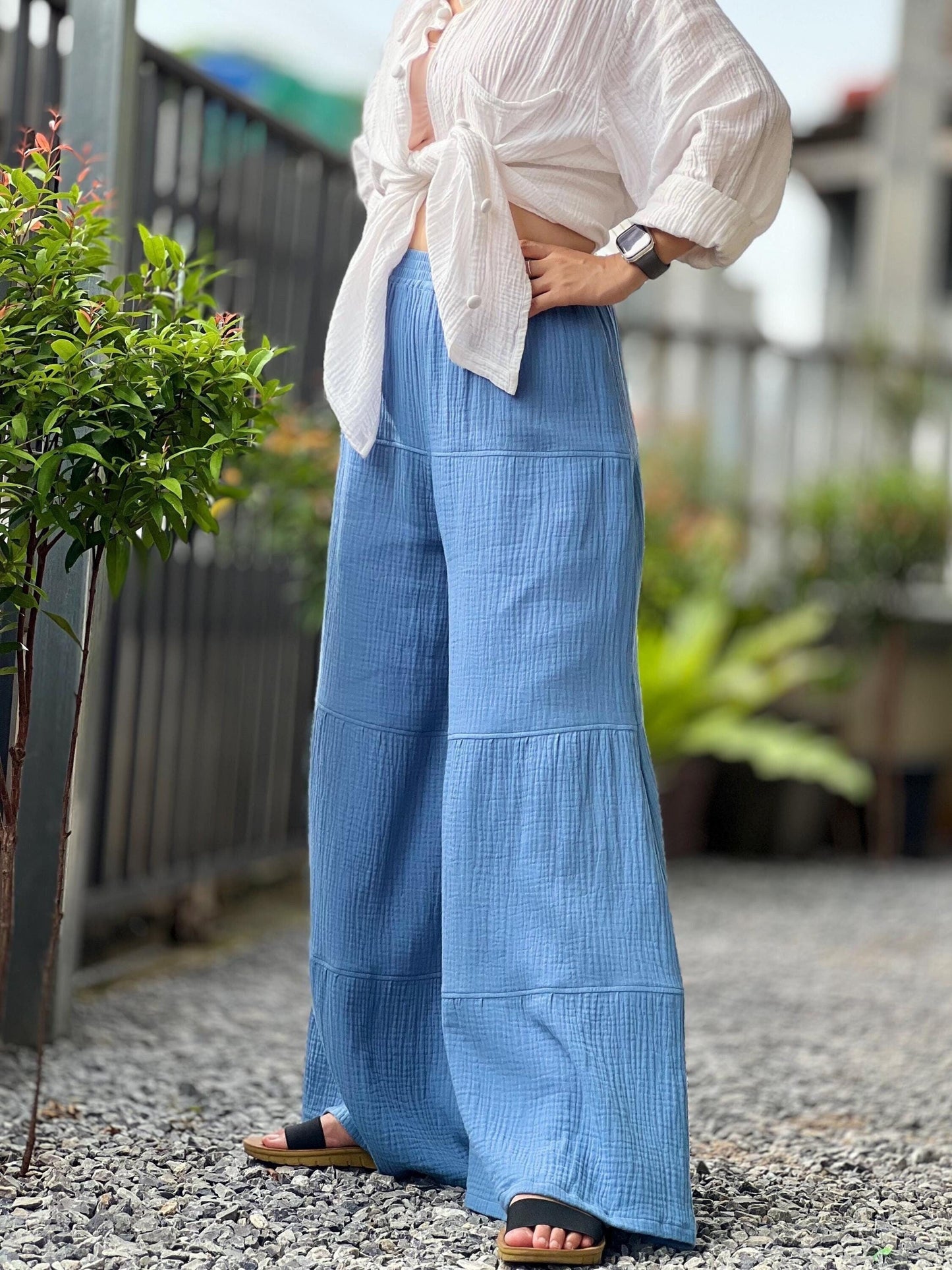 Womens Double Gauze Muslin Pants - Loungeware