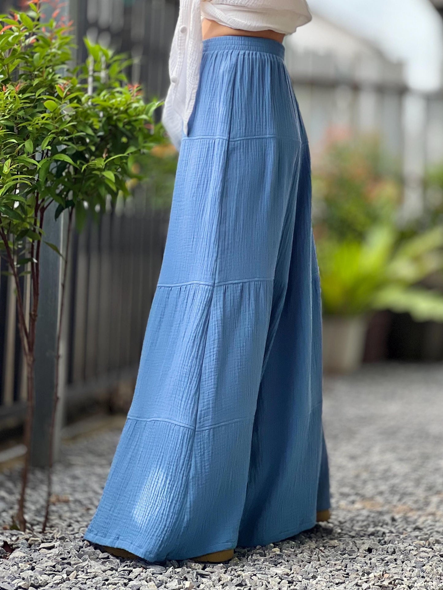 Womens Double Gauze Muslin Pants - Loungeware