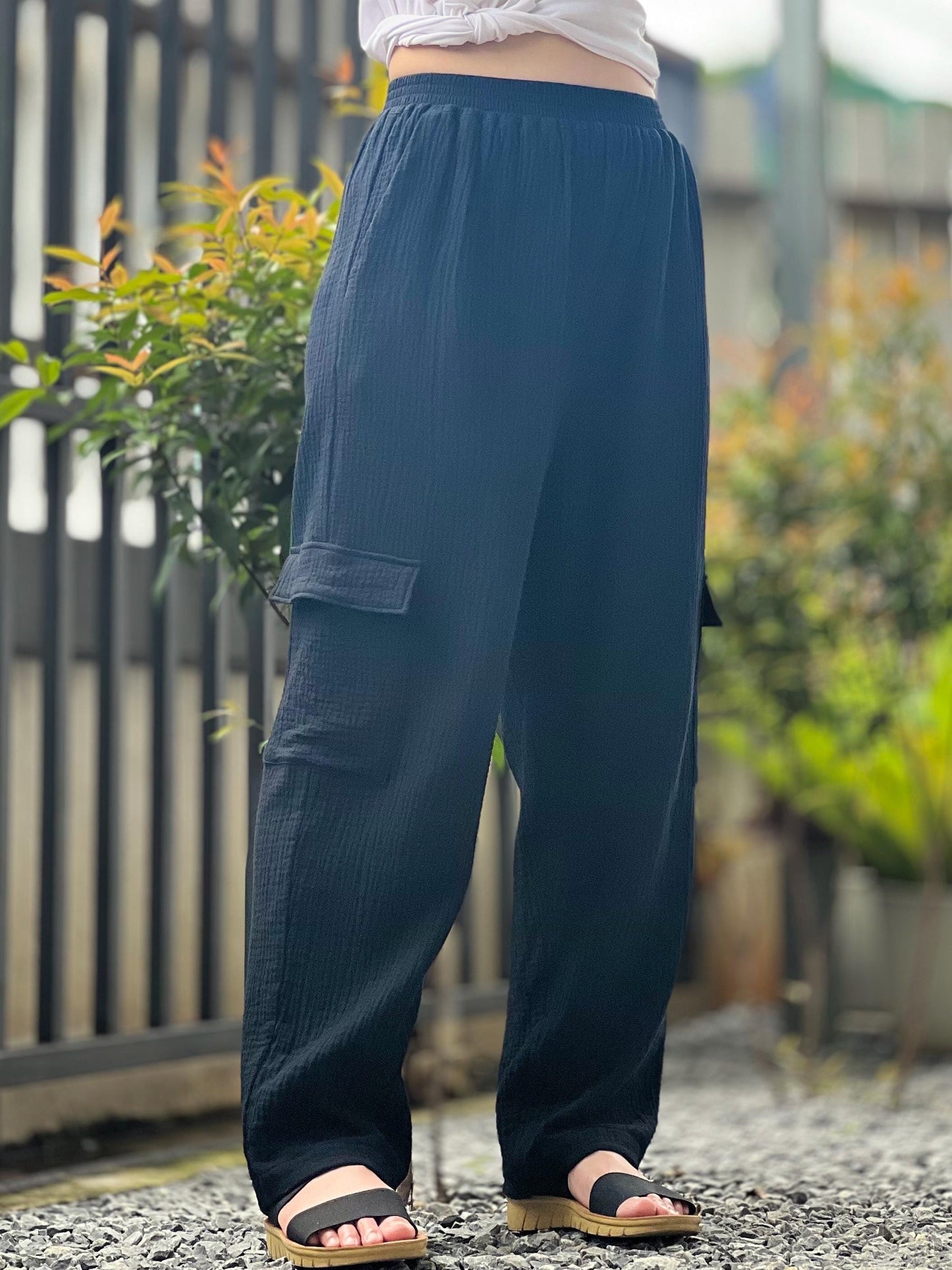 Womens Double Gauze Muslin Pants - Loungeware
