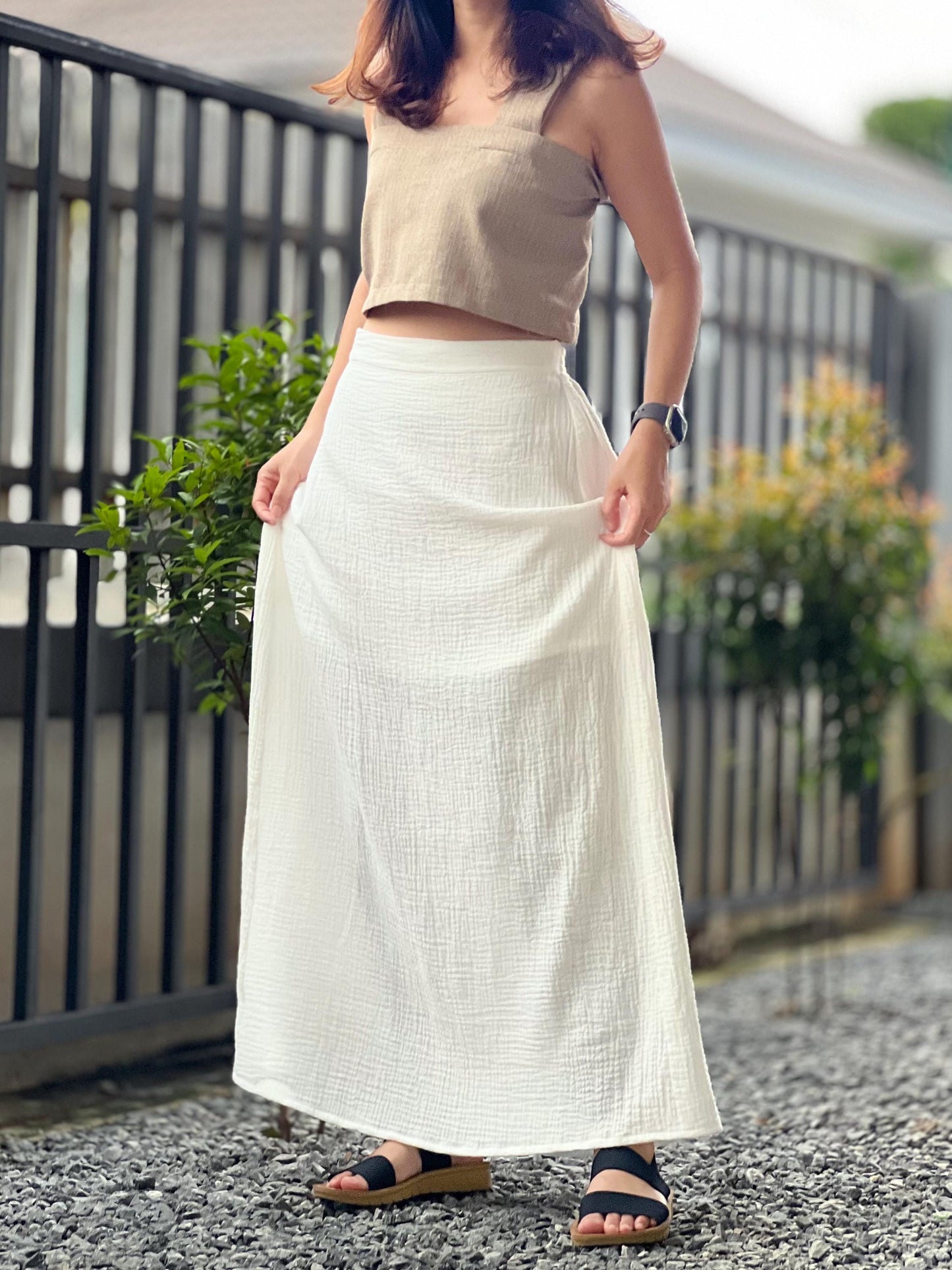 Double Gauze Long Skirt