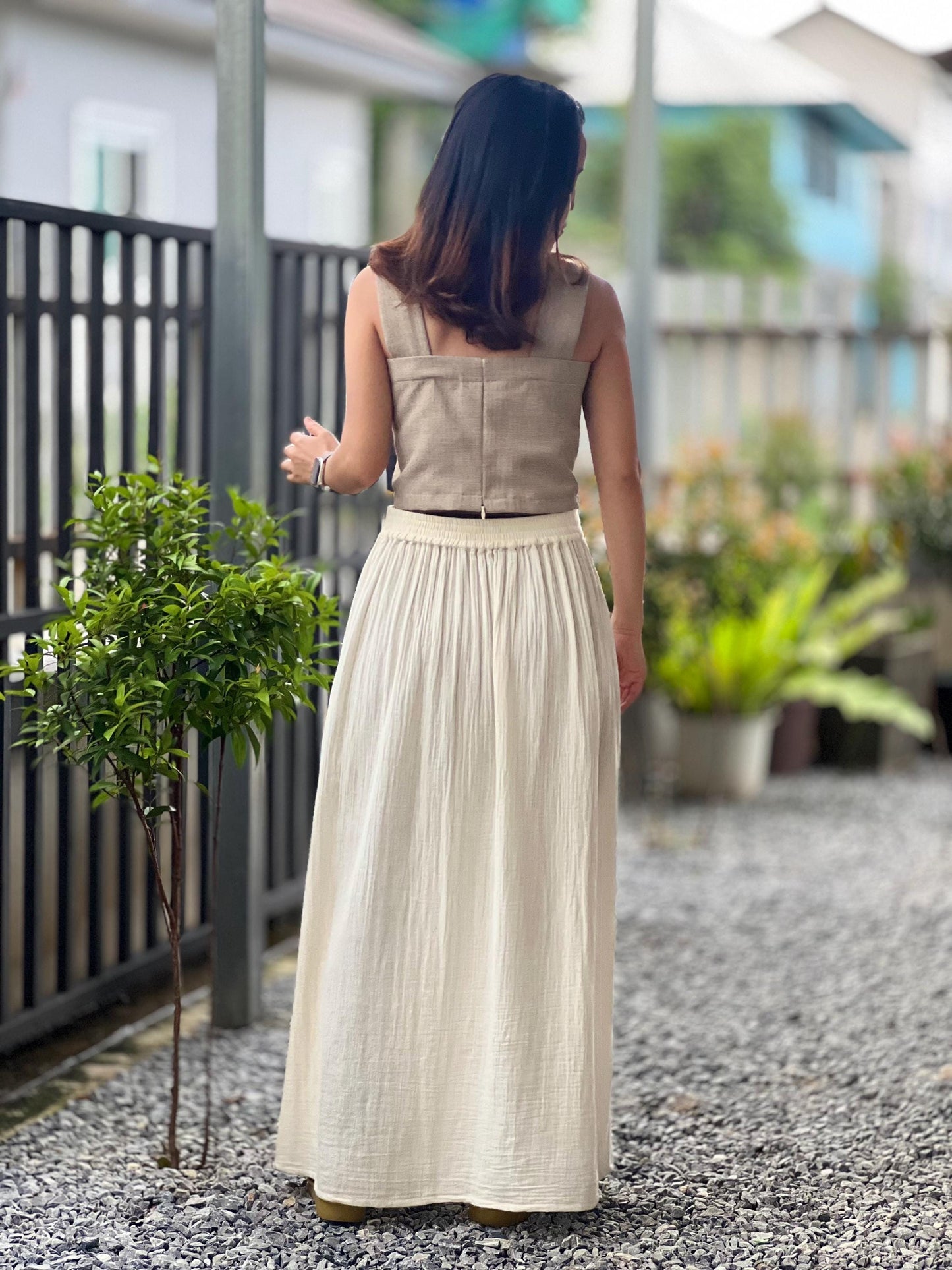 Double Gauze Long Skirt