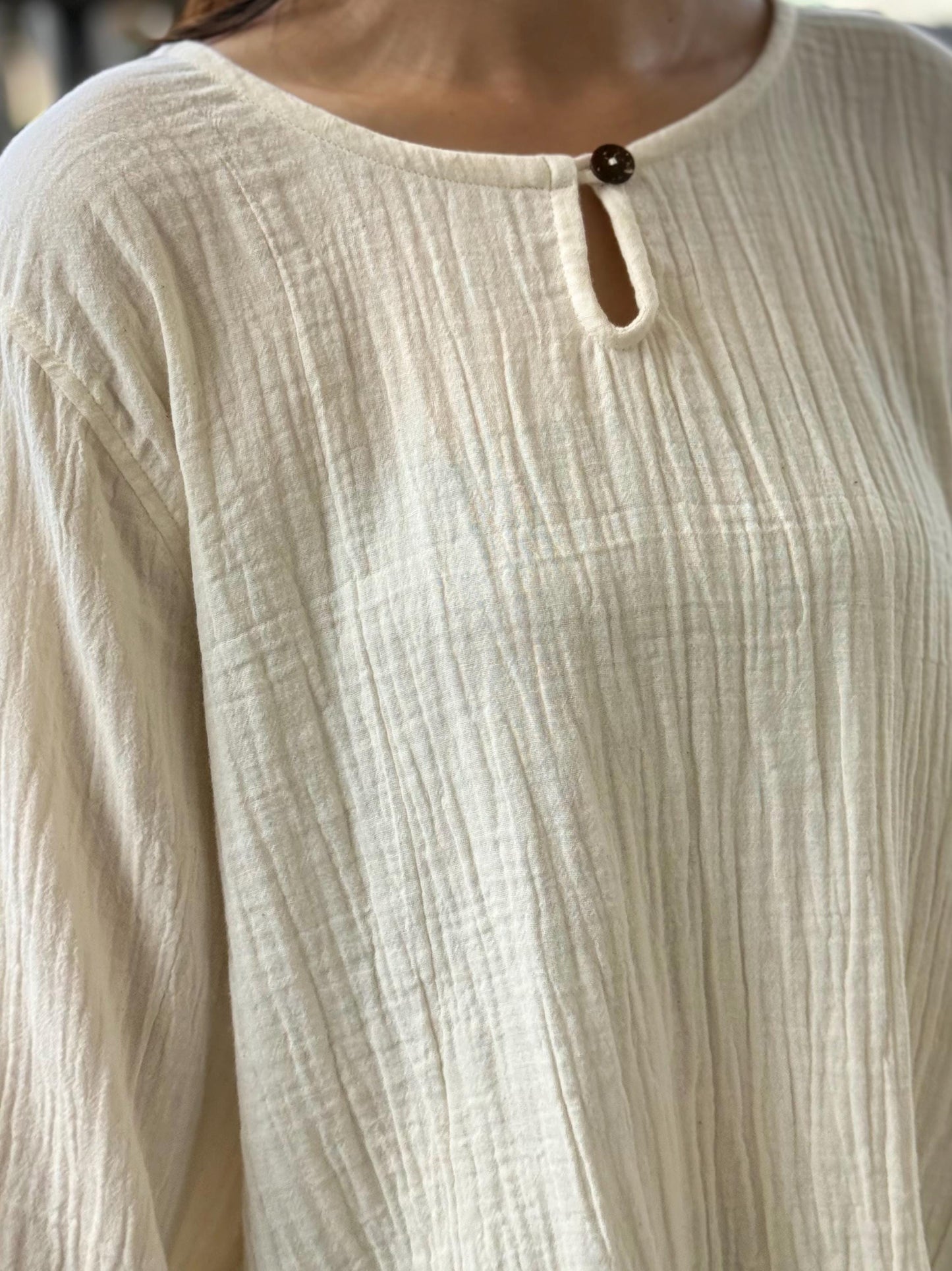 Muslin Double Gauze Pull Over Style Blouse
