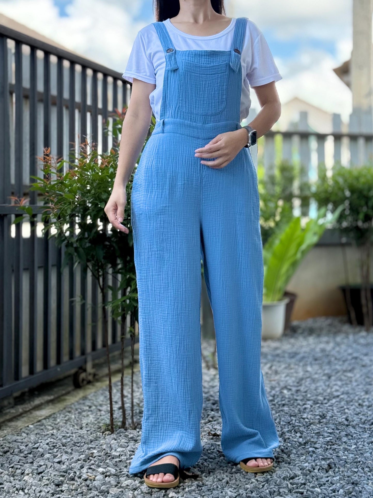 Gauze Jumpsuit Dungaree | Gauze Jumpsuit | Gauze Overalls Women | Muslin overalls