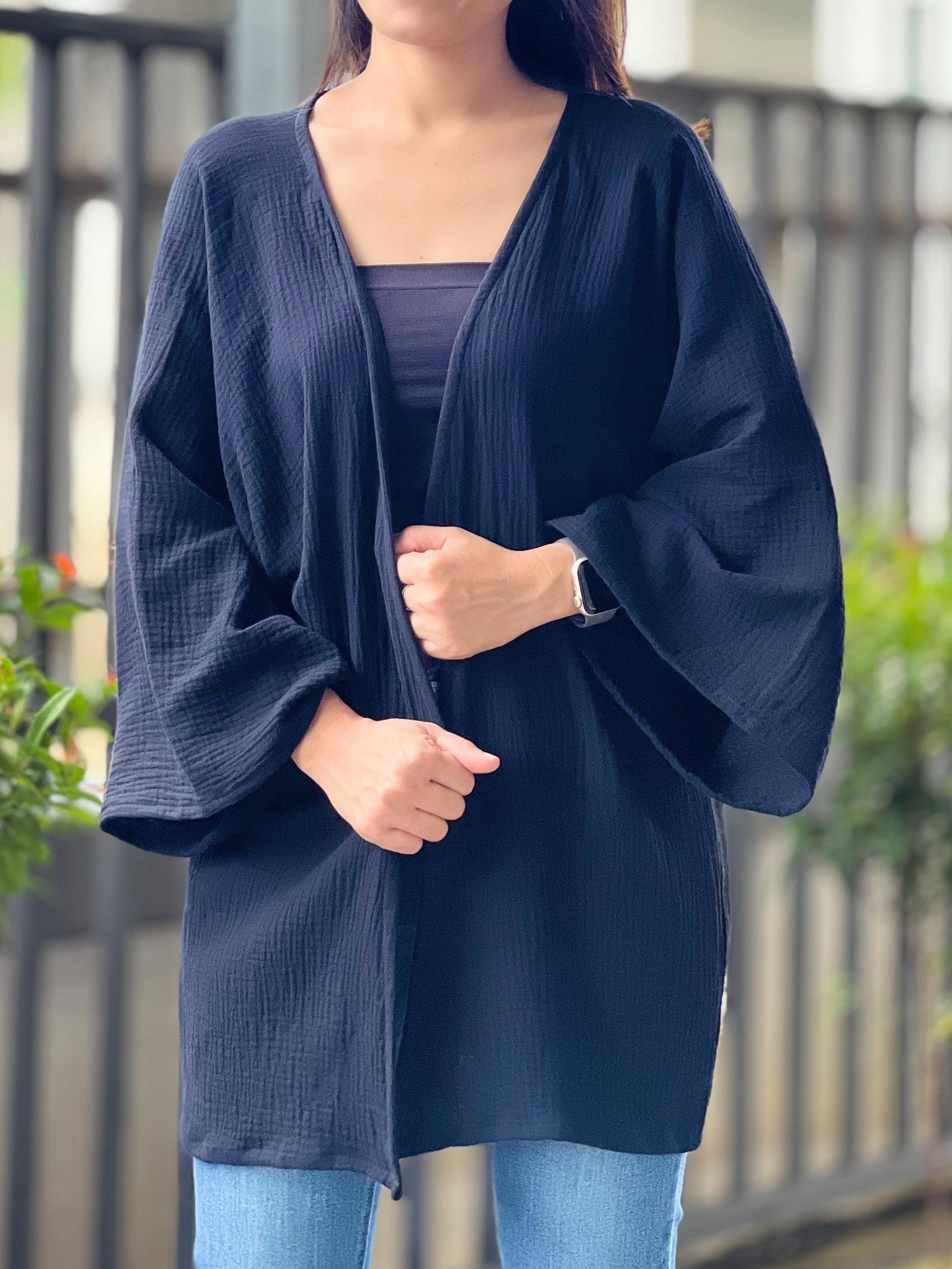 Muslin Double Gauze Cardigan Loose Cover Up