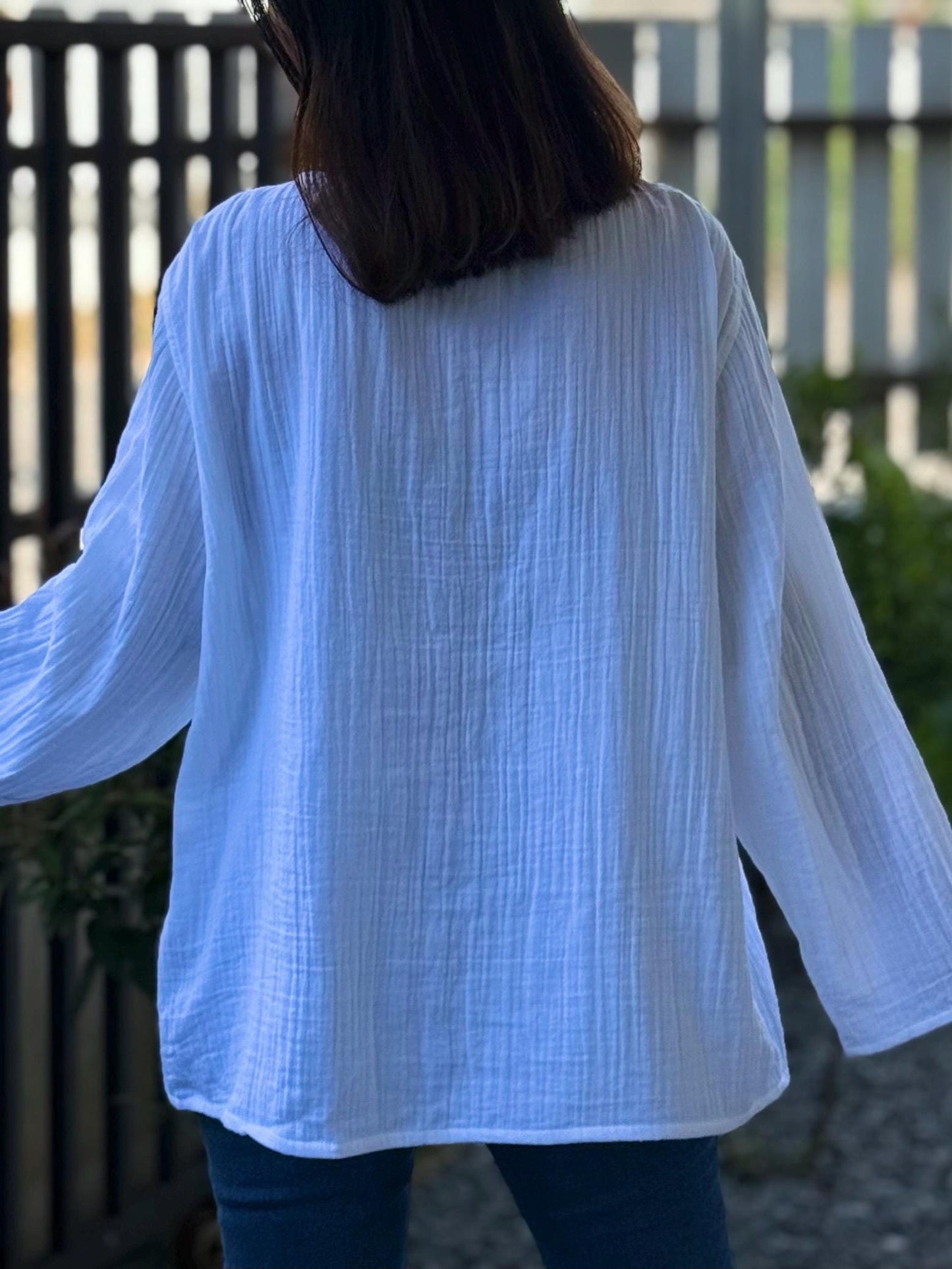 Muslin Double Gauze Pull Over Style Blouse