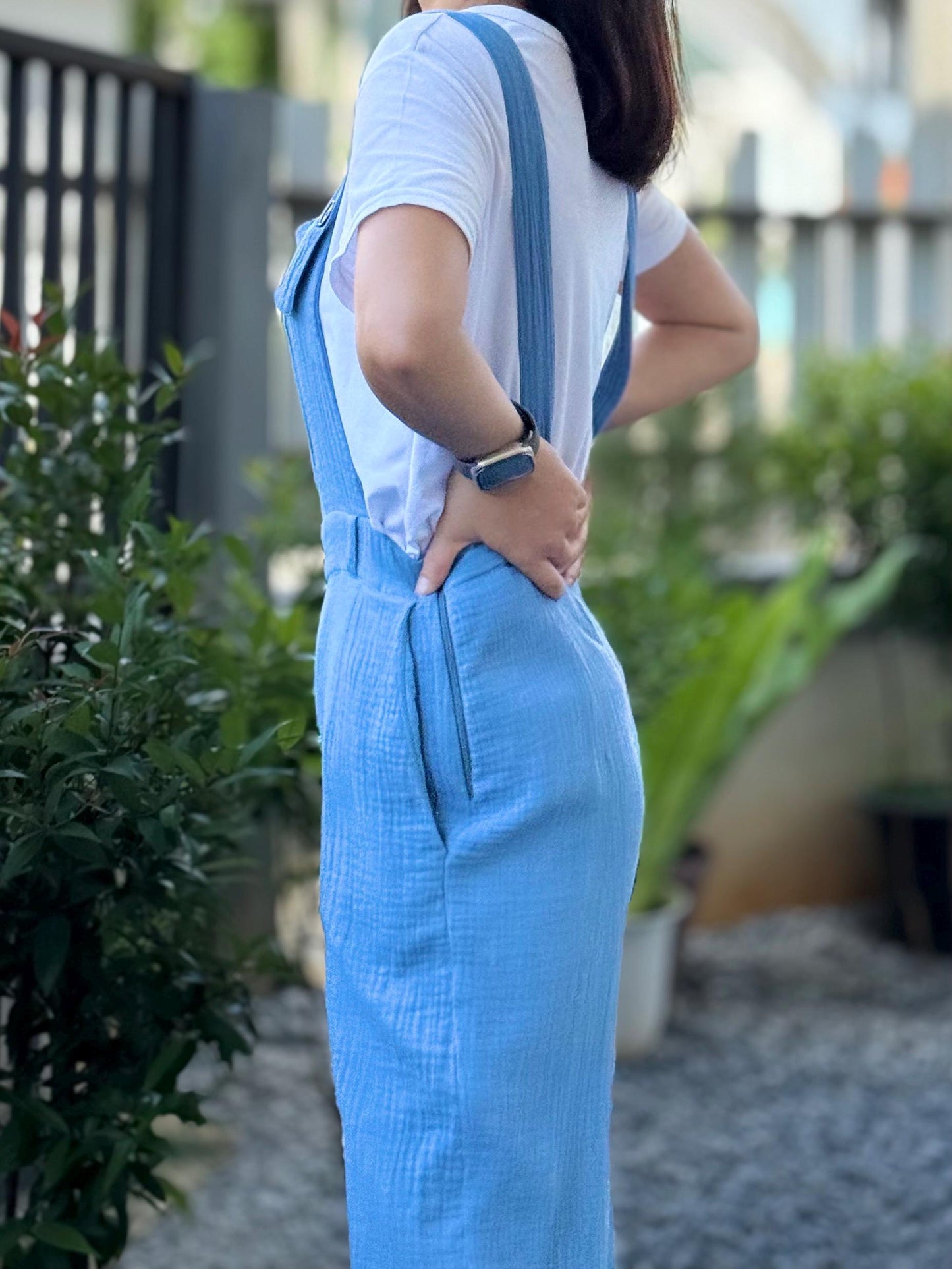 Gauze Jumpsuit Dungaree | Gauze Jumpsuit | Gauze Overalls Women | Muslin overalls