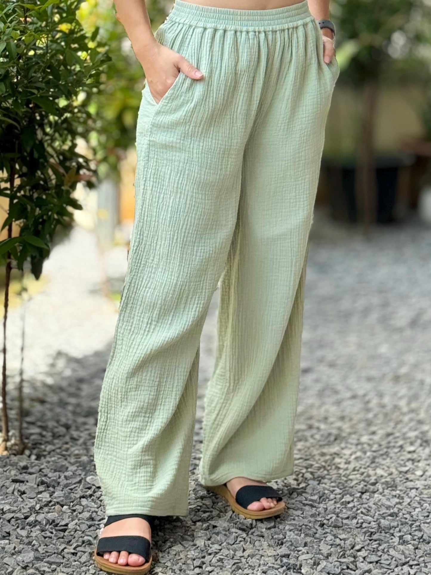 Womens Double Gauze Muslin Pants - Loungeware