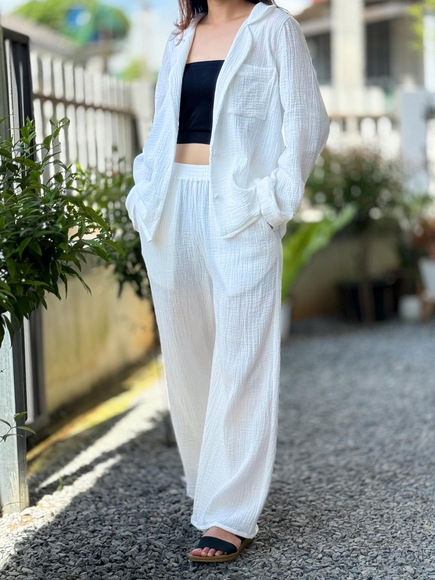Womens Double Gauze Muslin Pants - Loungeware