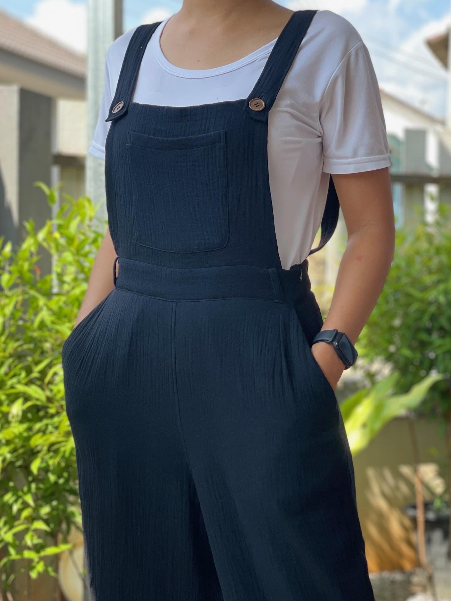 Gauze Jumpsuit Dungaree | Gauze Jumpsuit | Gauze Overalls Women | Muslin overalls