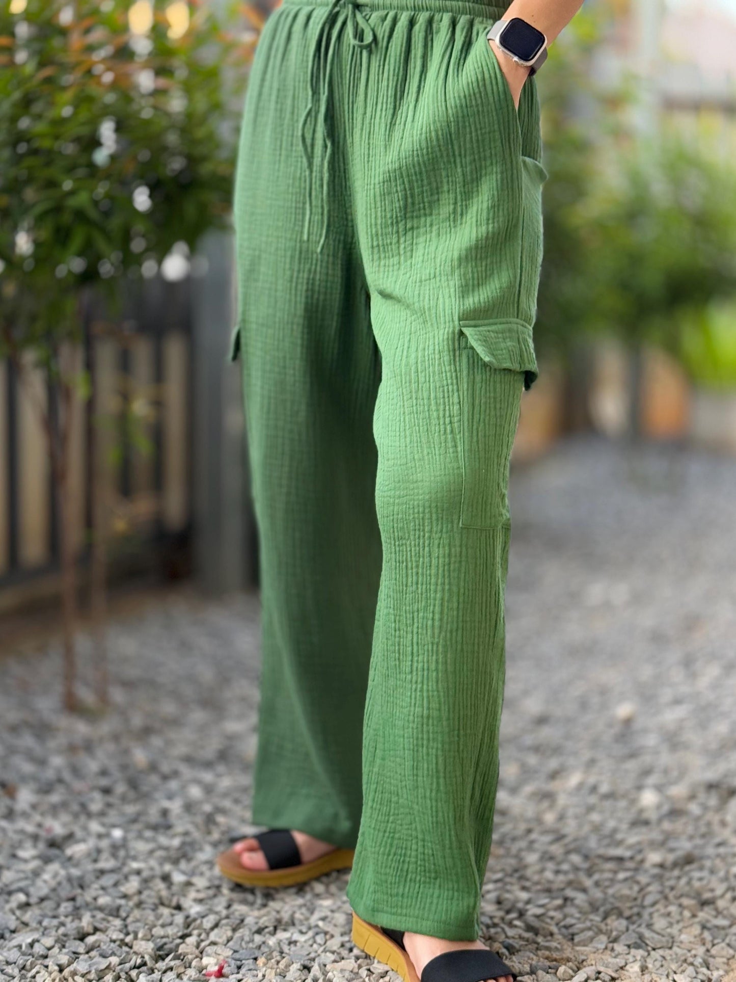 Womens Double Gauze Muslin Pants + Cargo