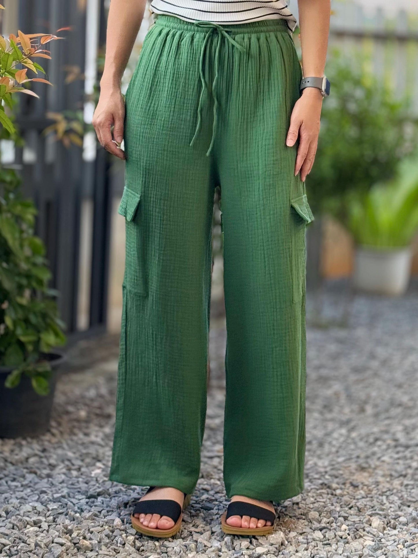 Womens Double Gauze Muslin Pants + Cargo