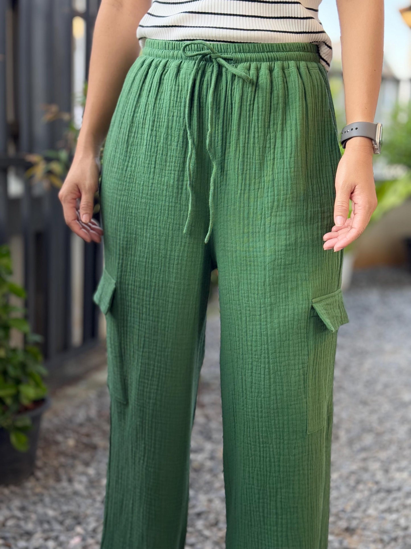 Womens Double Gauze Muslin Pants + Cargo