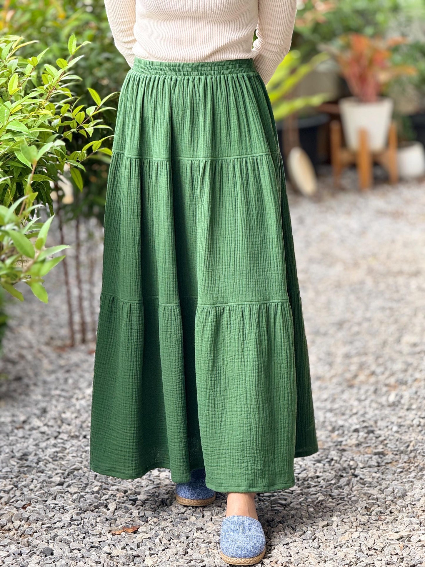 Double Gauze Maxi Skirt